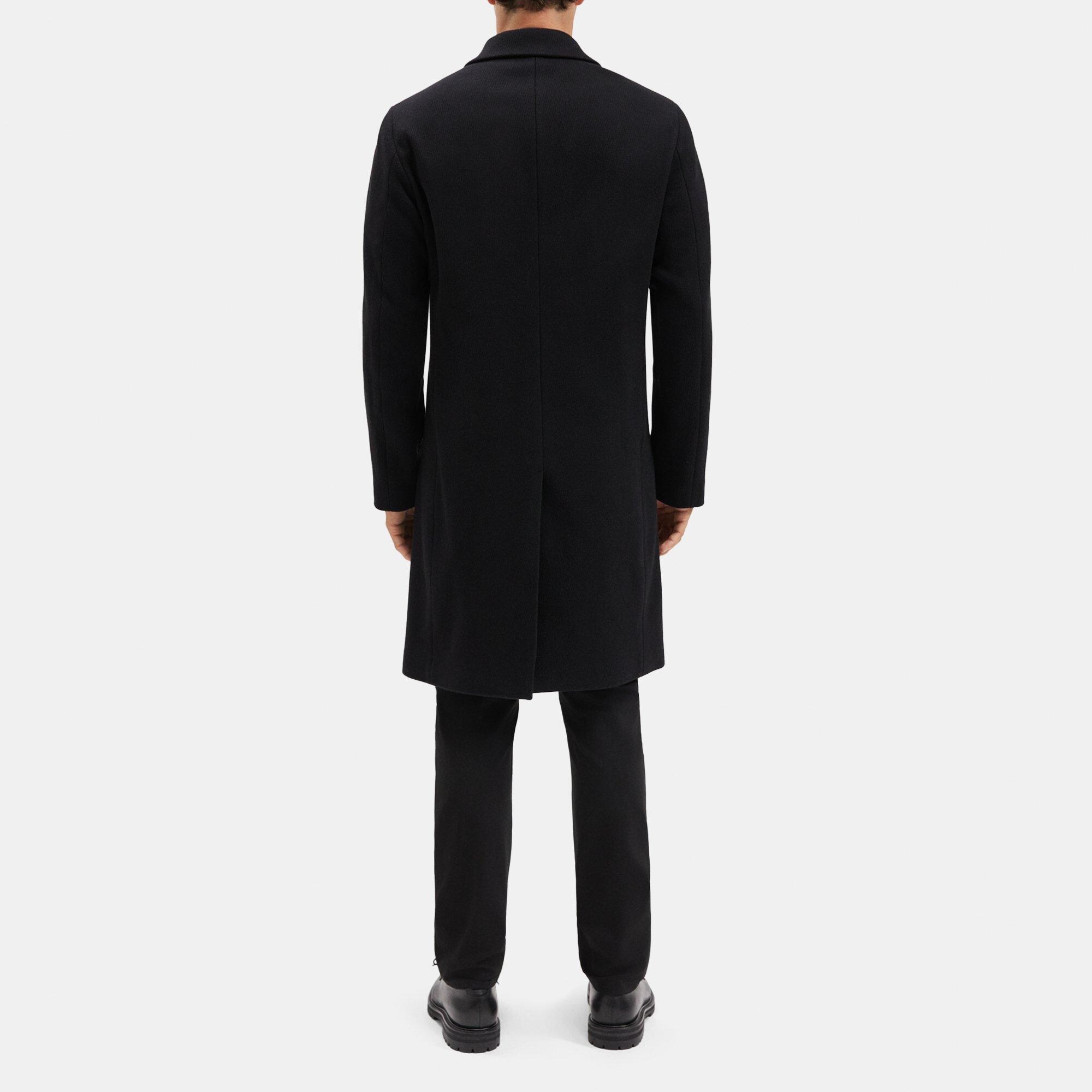 Tailored Coat in Wool-Blend Twill