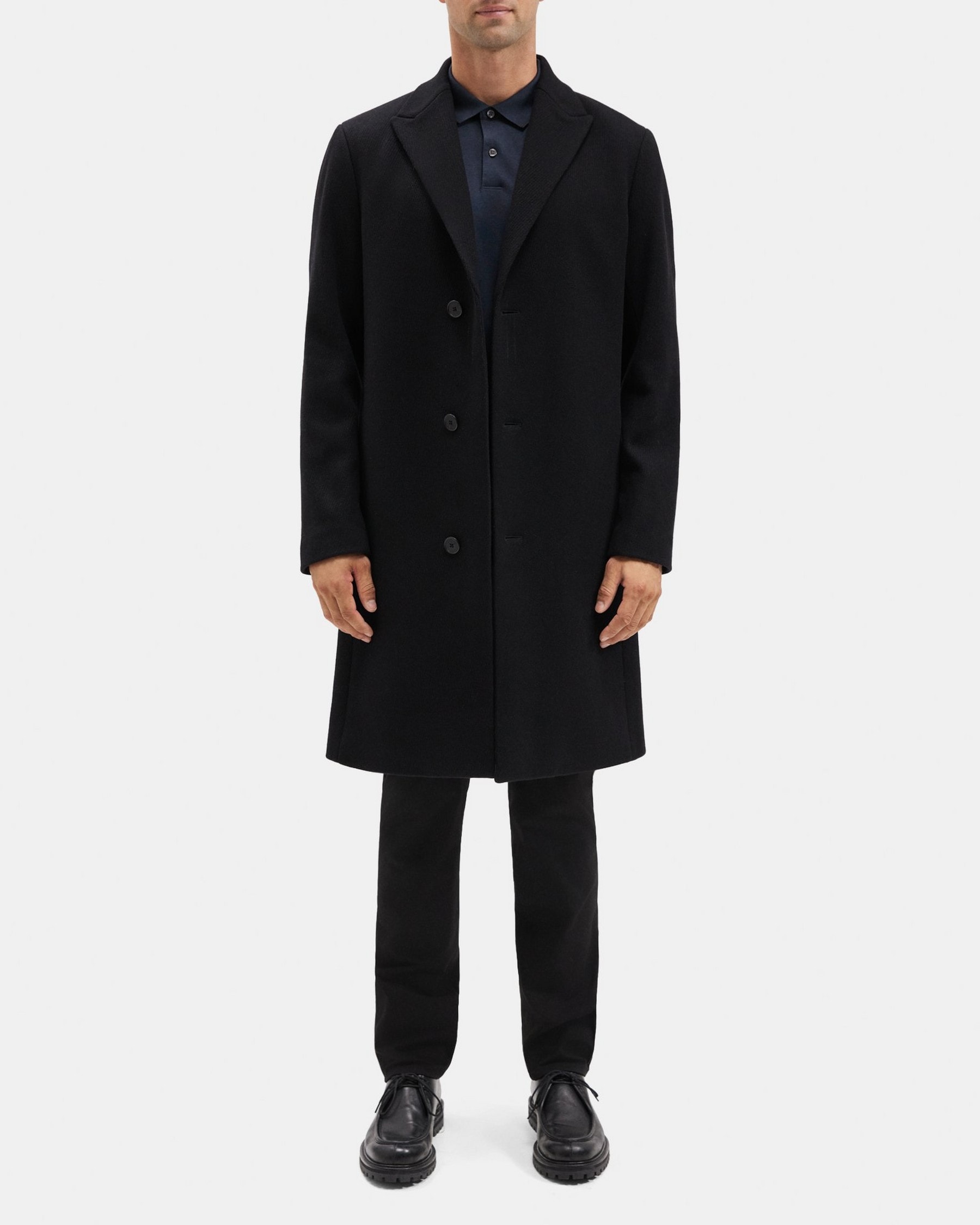 띠어리 Theory Tailored Coat in Wool-Blend Twill,BLACK