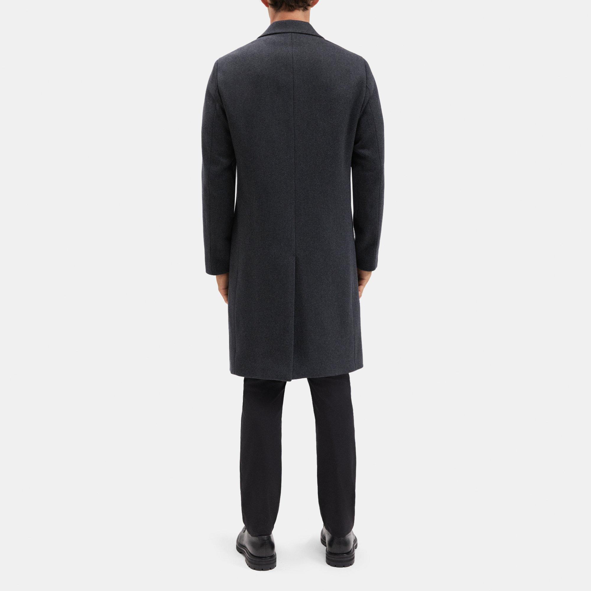 Tailored Coat in Wool-Blend Twill