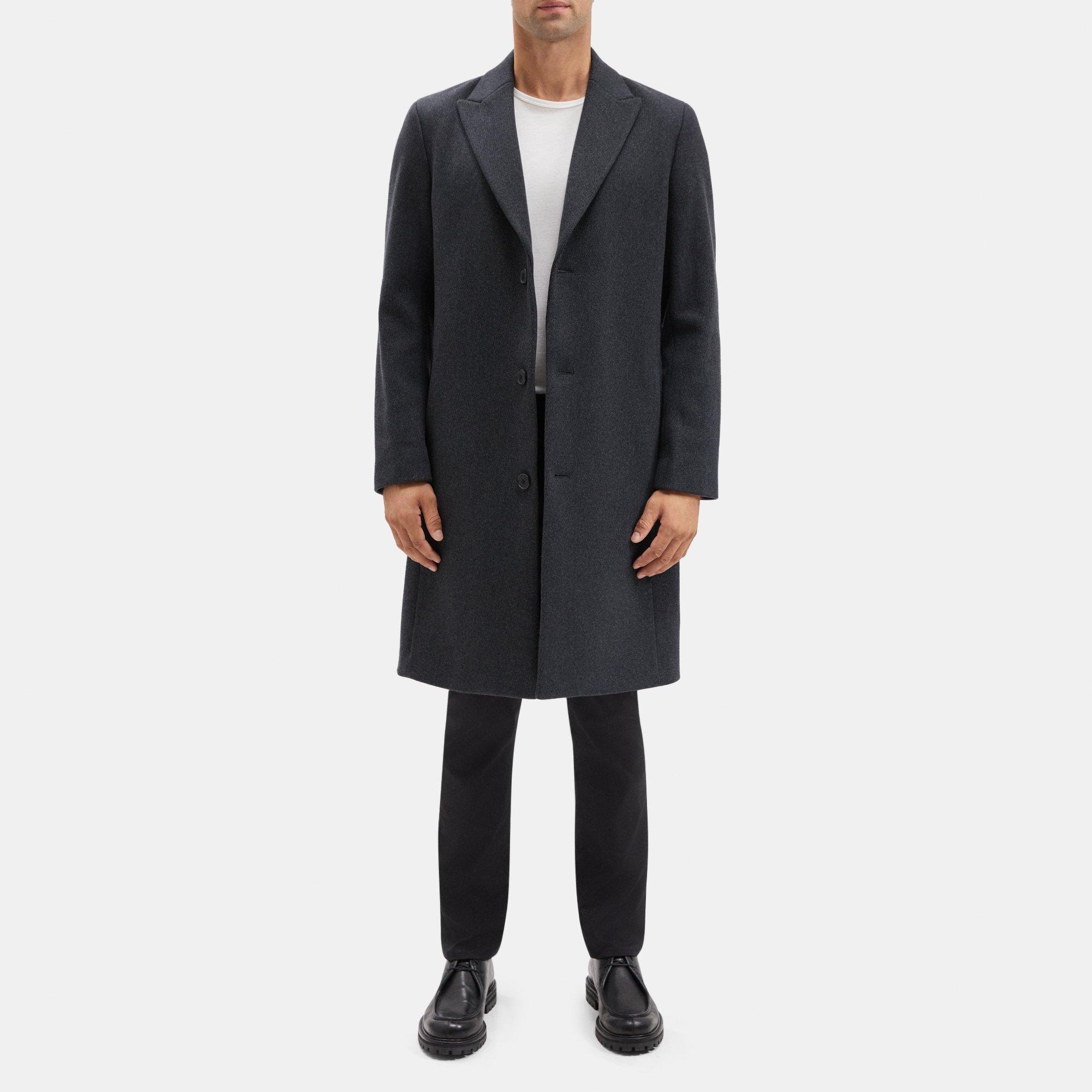 Wool-Blend Twill Tailored Coat | Theory Outlet