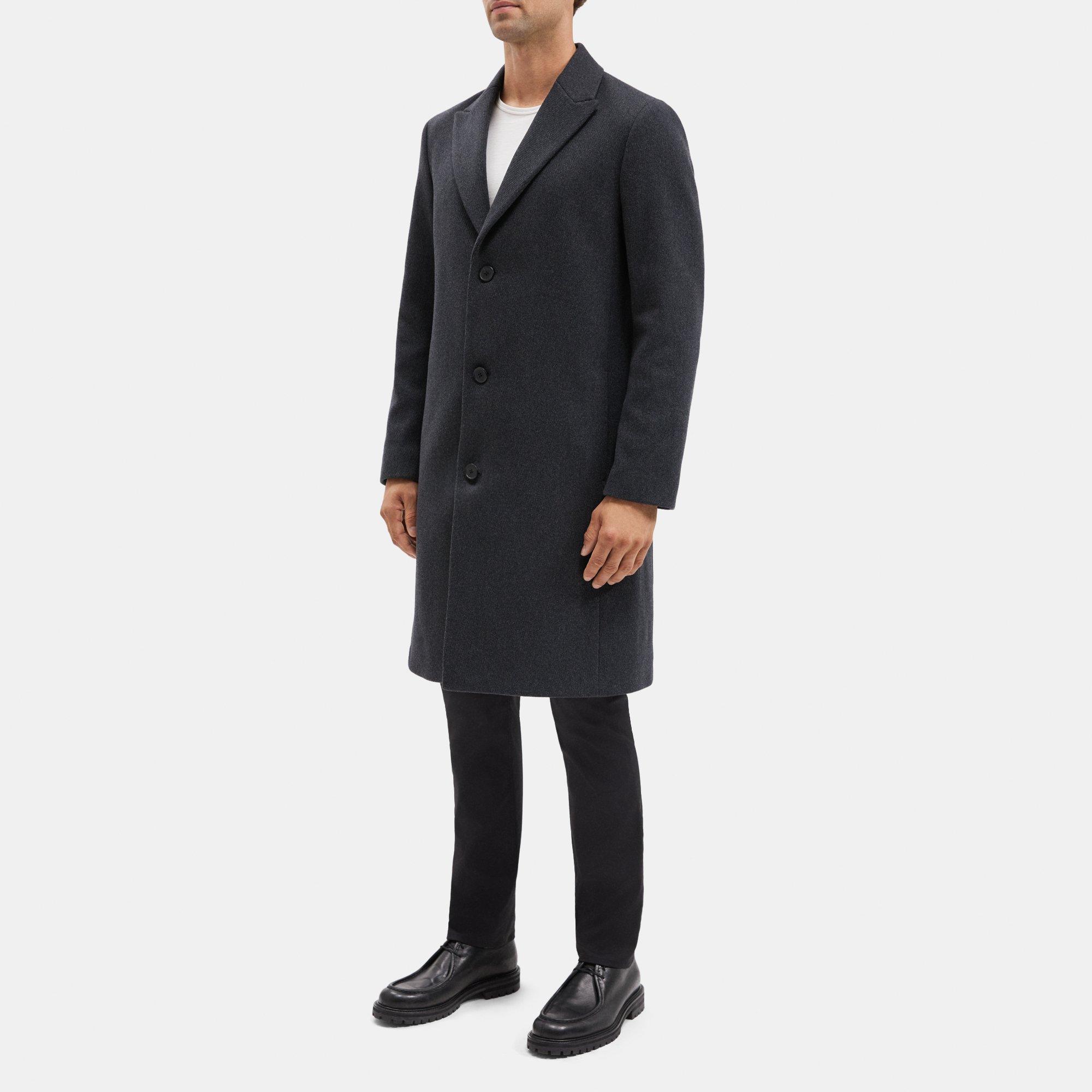 Tailored Coat in Wool-Blend Twill