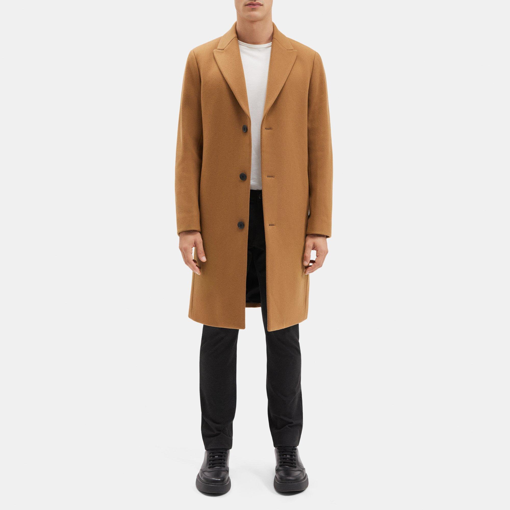 Wool-Blend Twill Tailored Coat | Theory Outlet