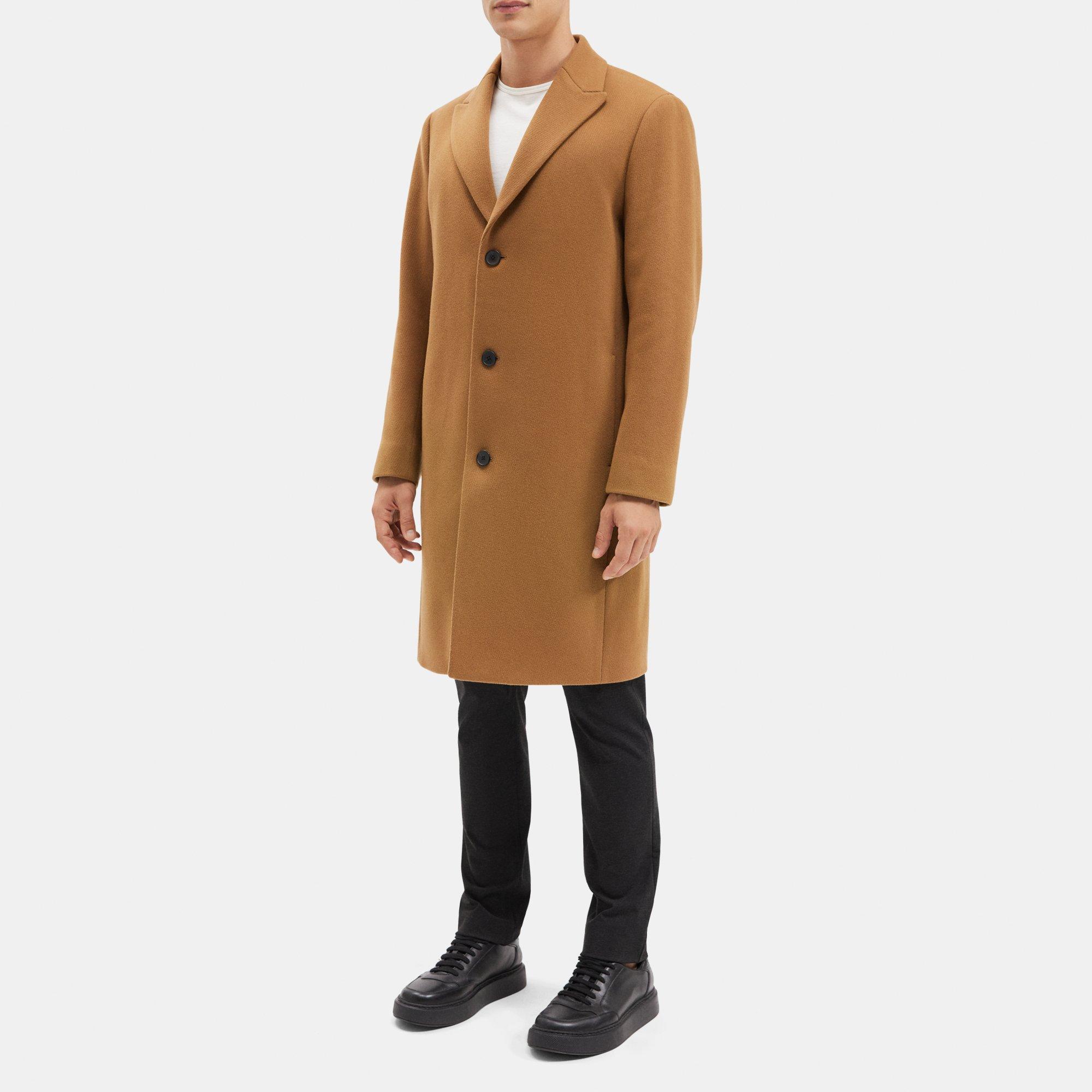 Tailored Coat in Wool-Blend Twill