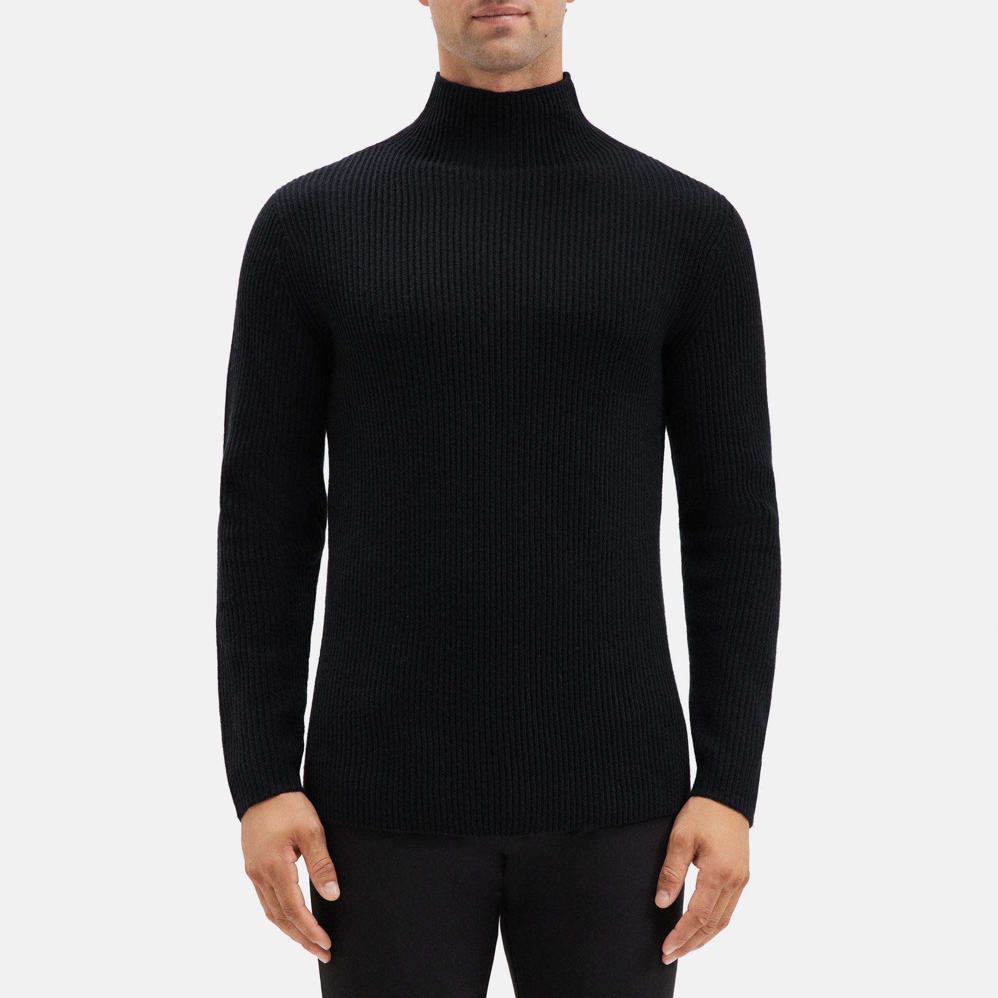 띠어리 Theory Ribbed Turtleneck in Wool-Cashmere,BLACK