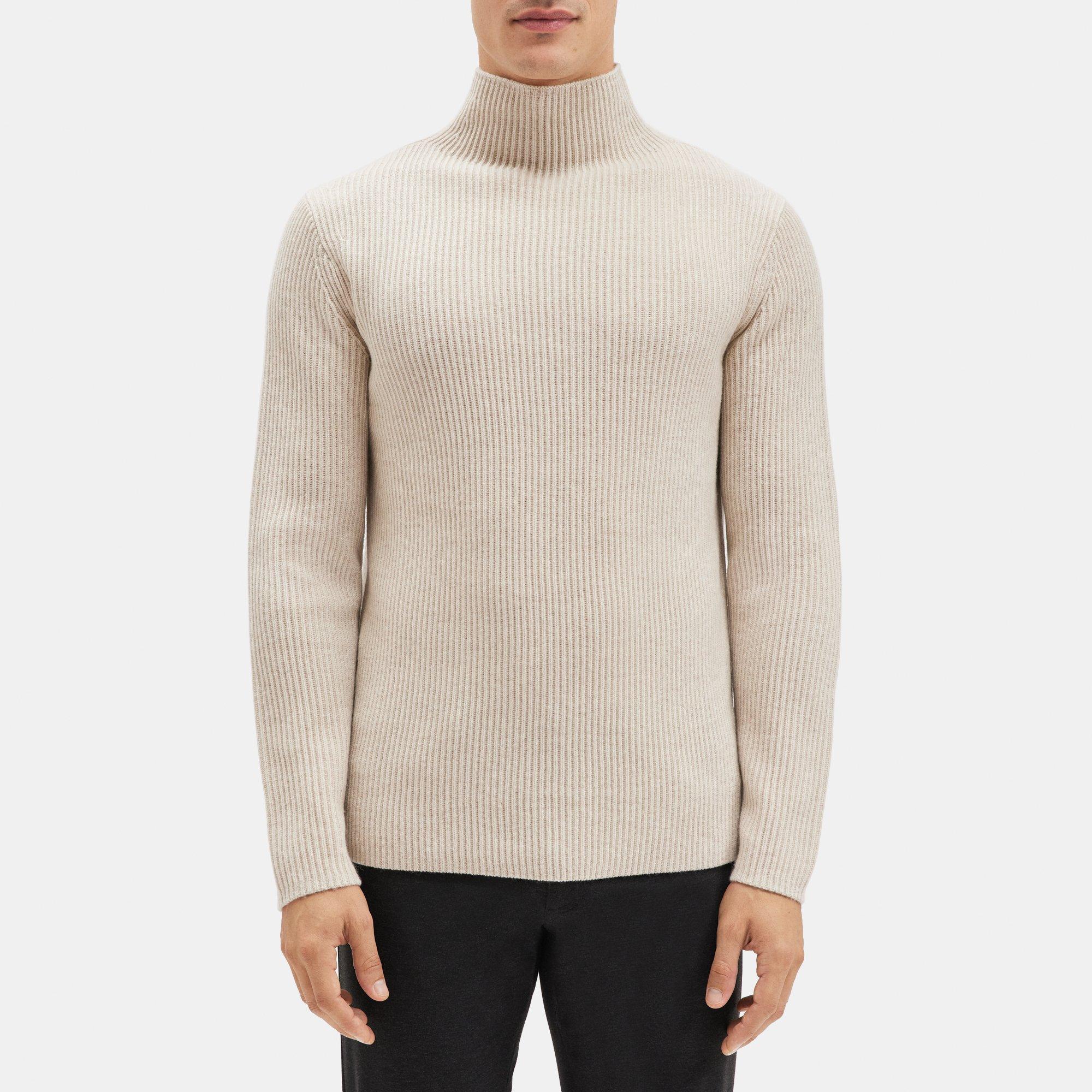 띠어리 Theory Ribbed Turtleneck in Wool-Cashmere,OYSTER