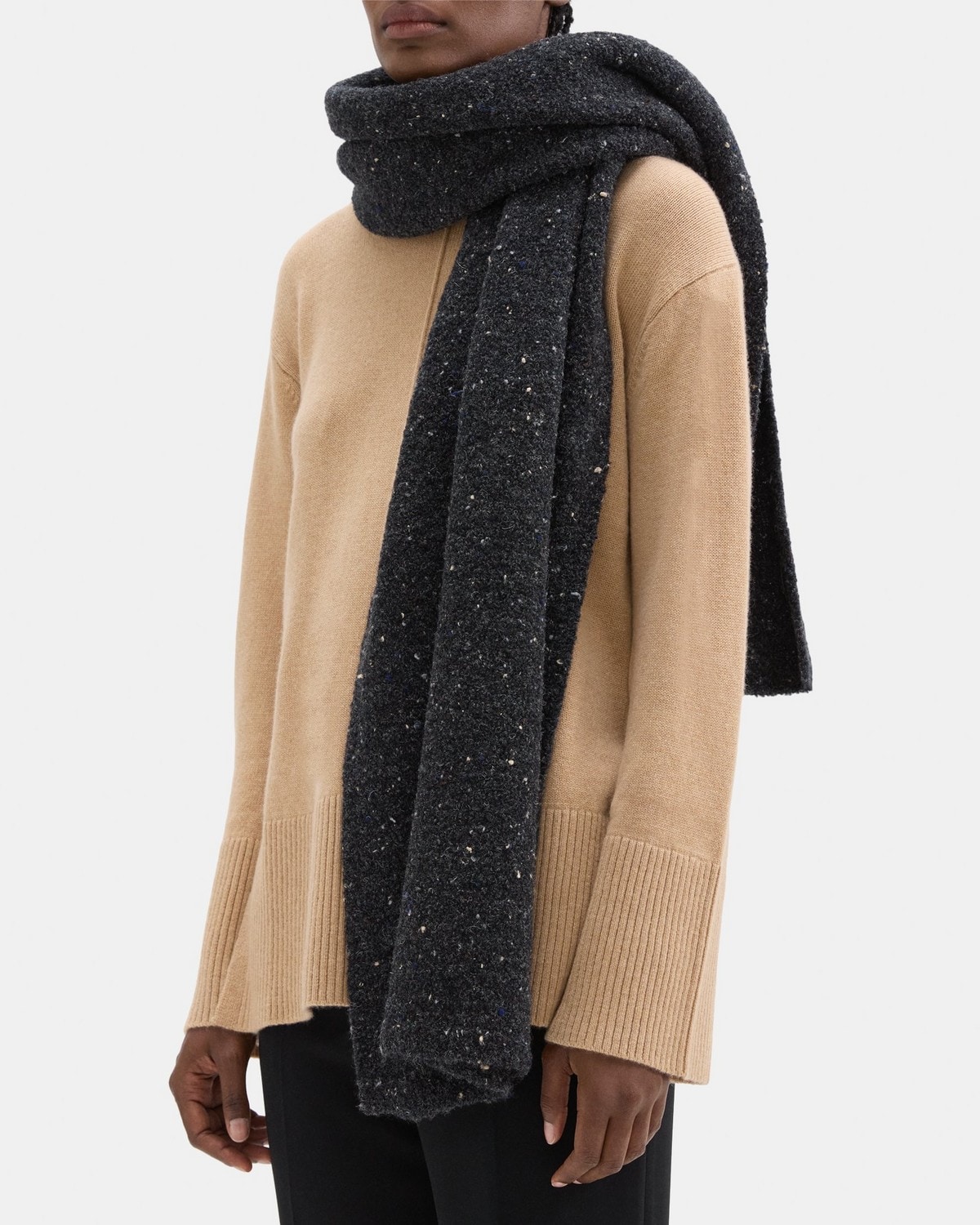 Recycled Wool Bouclé Cozy Scarf | Theory Outlet