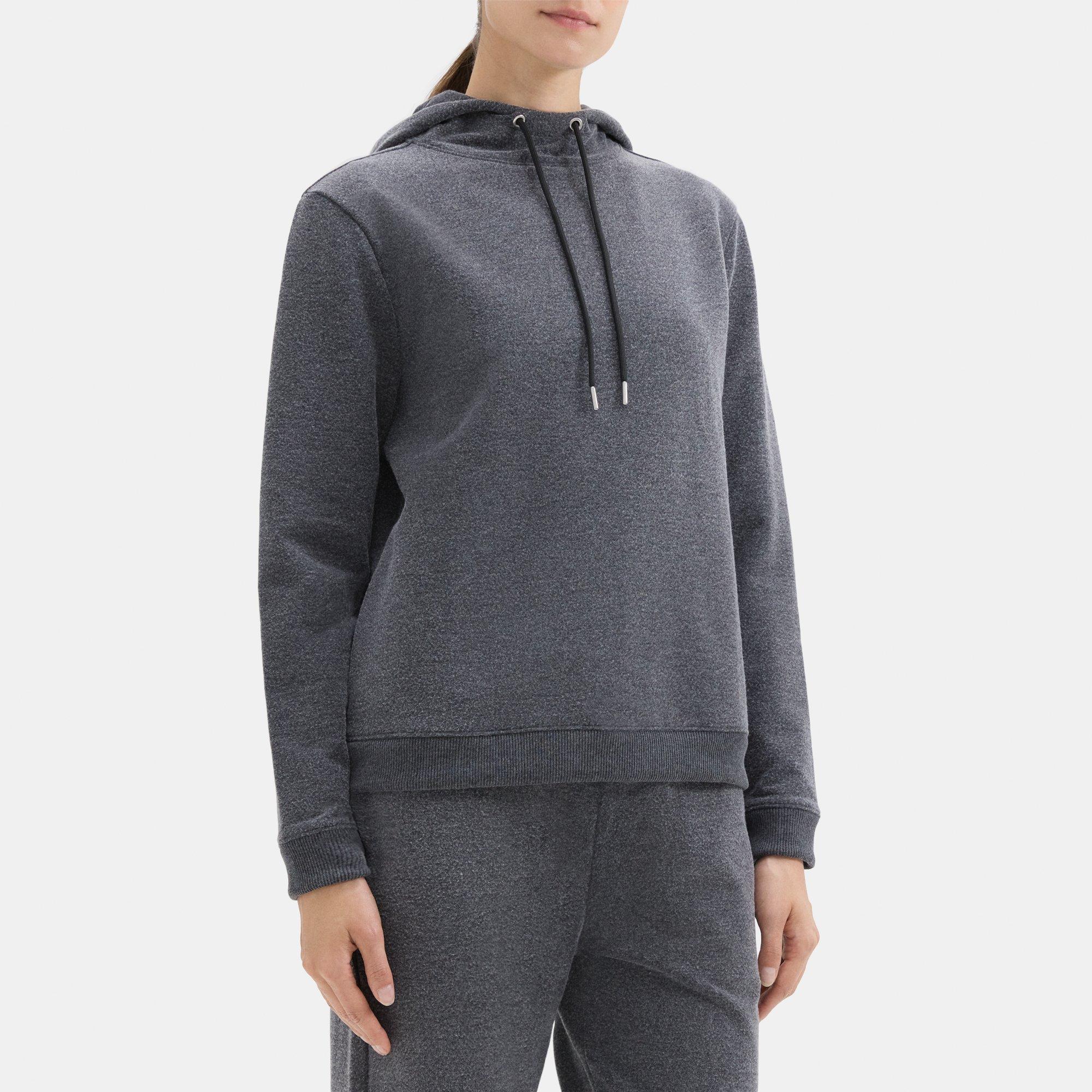 Cloud Fleece Mock Neck Hoodie Theory Outlet