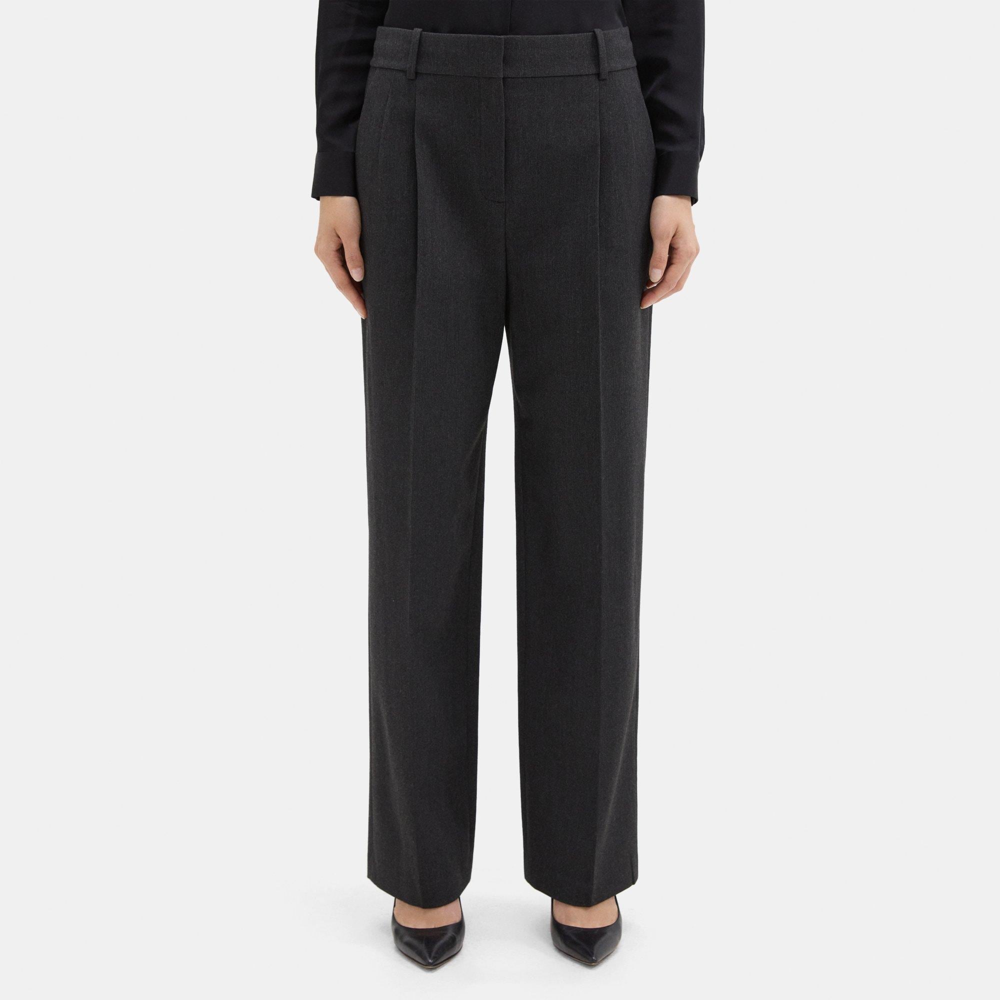 TIBI Pleated silk tapered pants