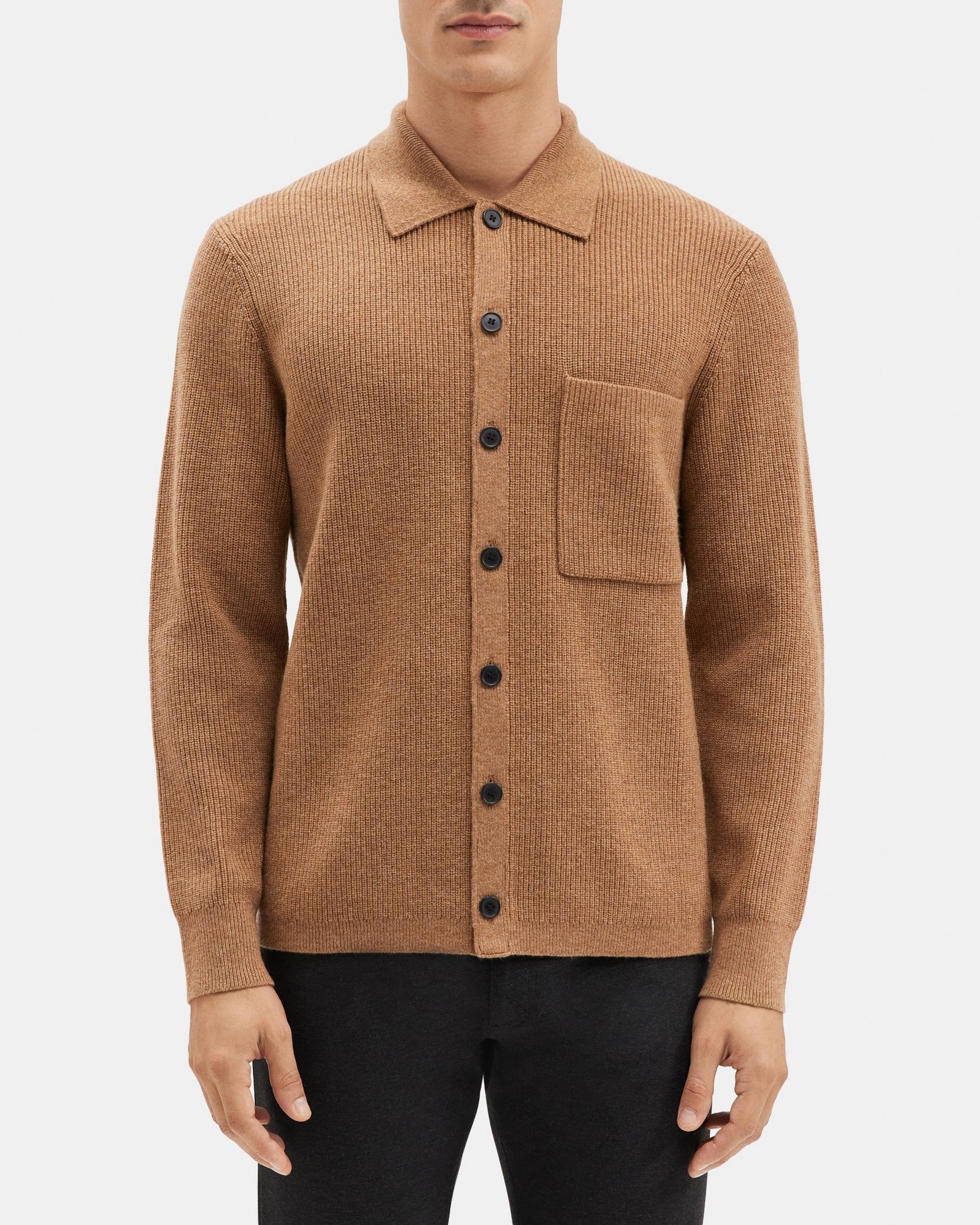 띠어리 Theory Knit Shirt Jacket in Wool-Cashmere,HAYSTACK