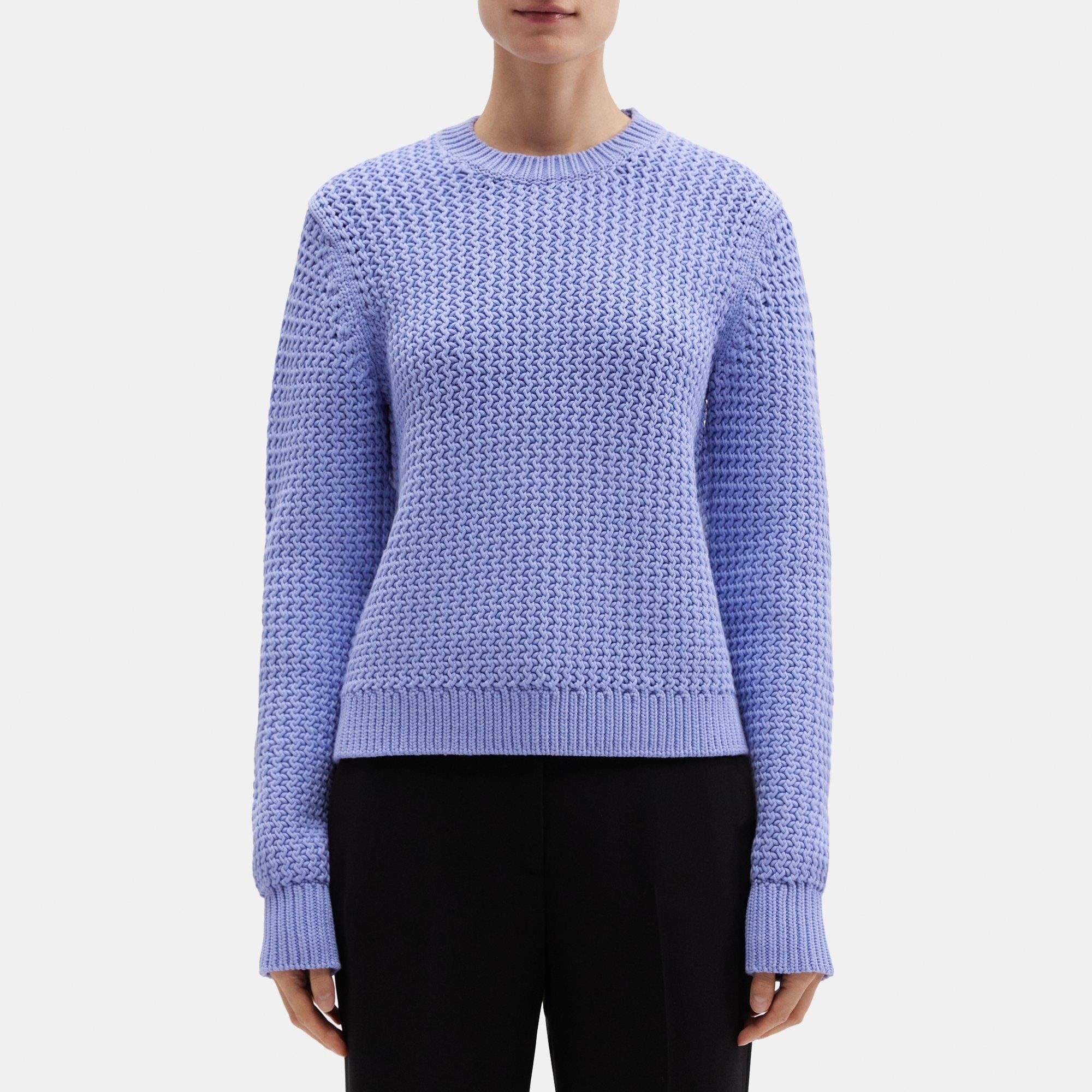 띠어리 Theory Crewneck Sweater in Cotton-Nylon,REGATTA