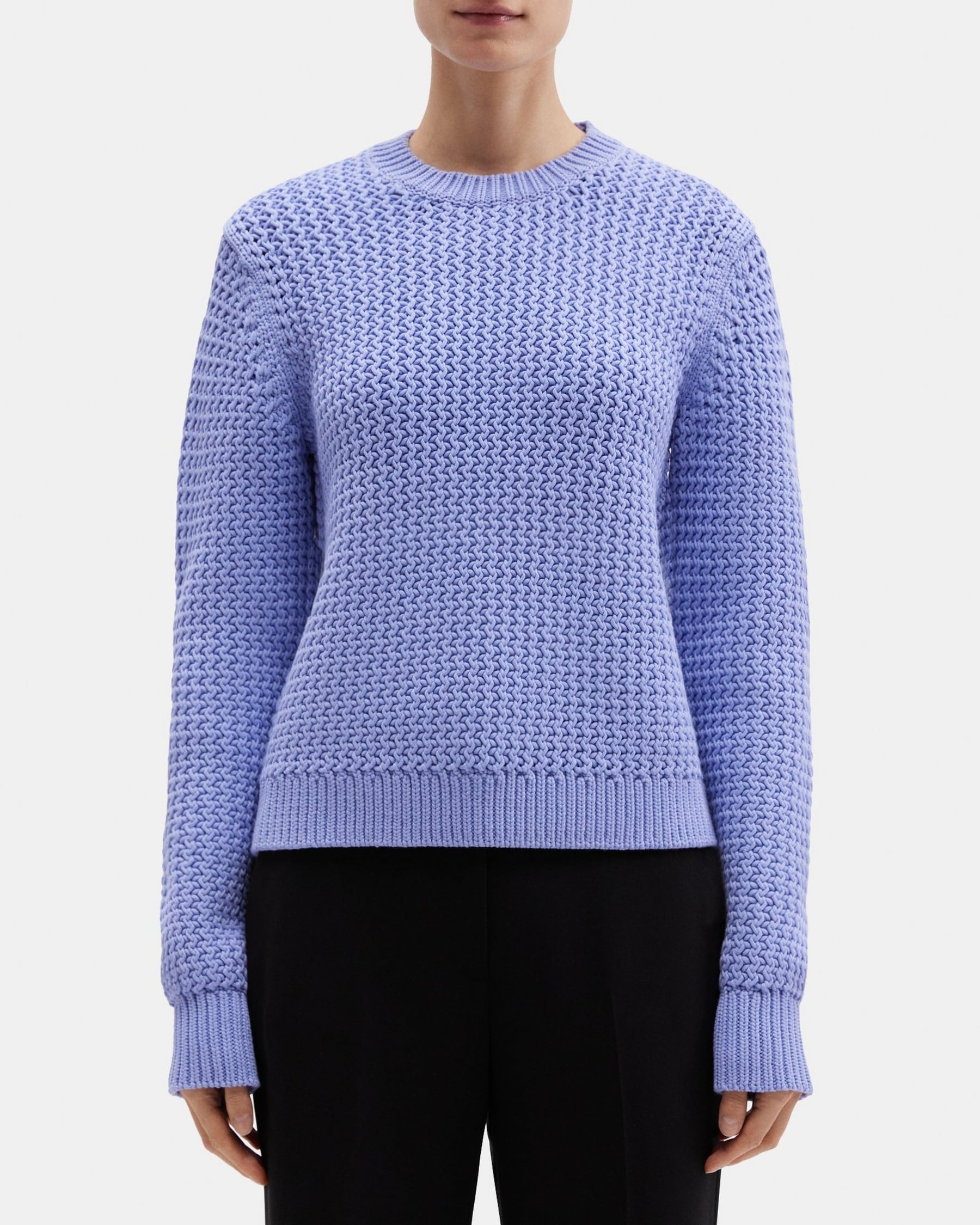 띠어리 Theory Crewneck Sweater in Cotton-Nylon,REGATTA