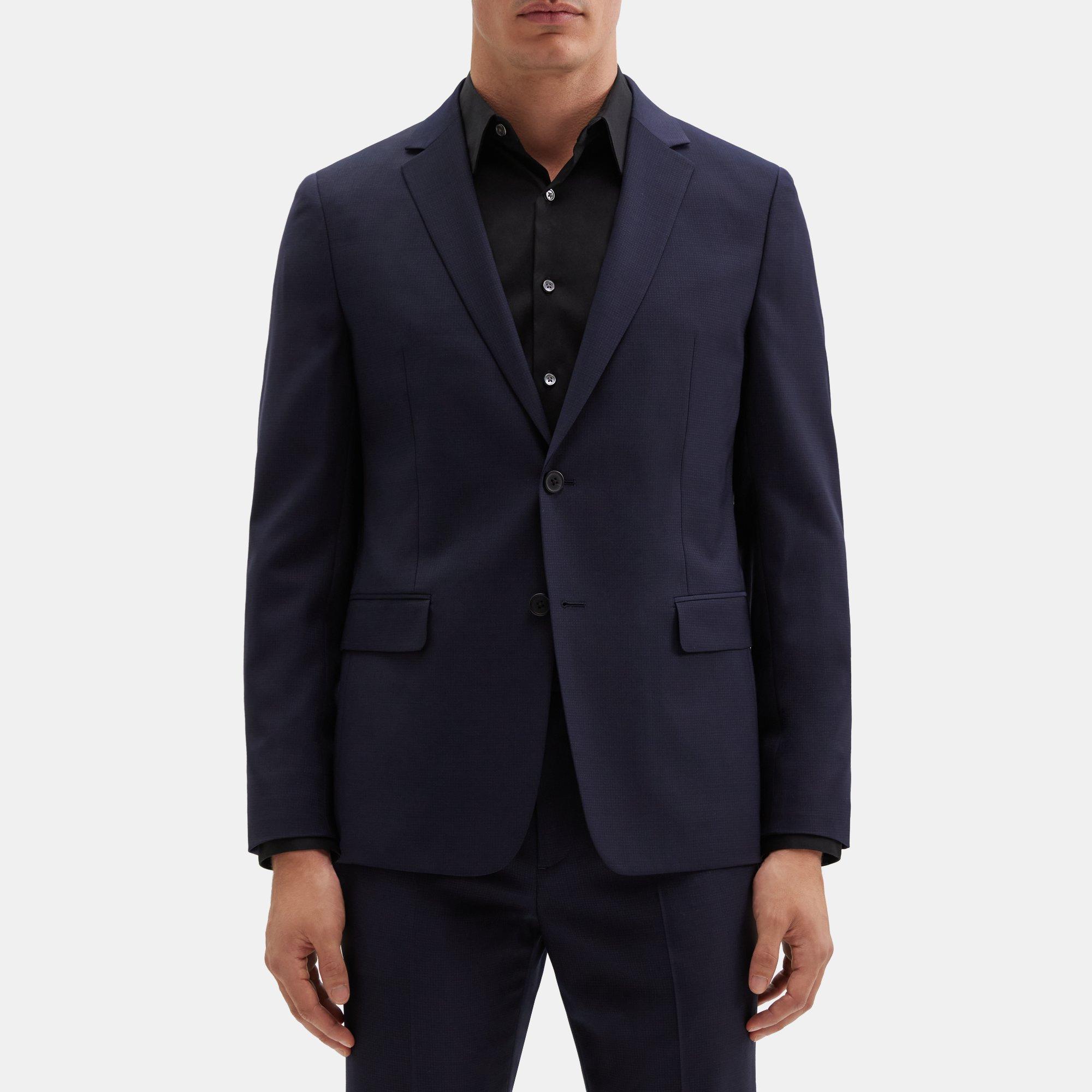 띠어리 Theory Unstructured Blazer in Grid Wool,DARK NAVY MULTI