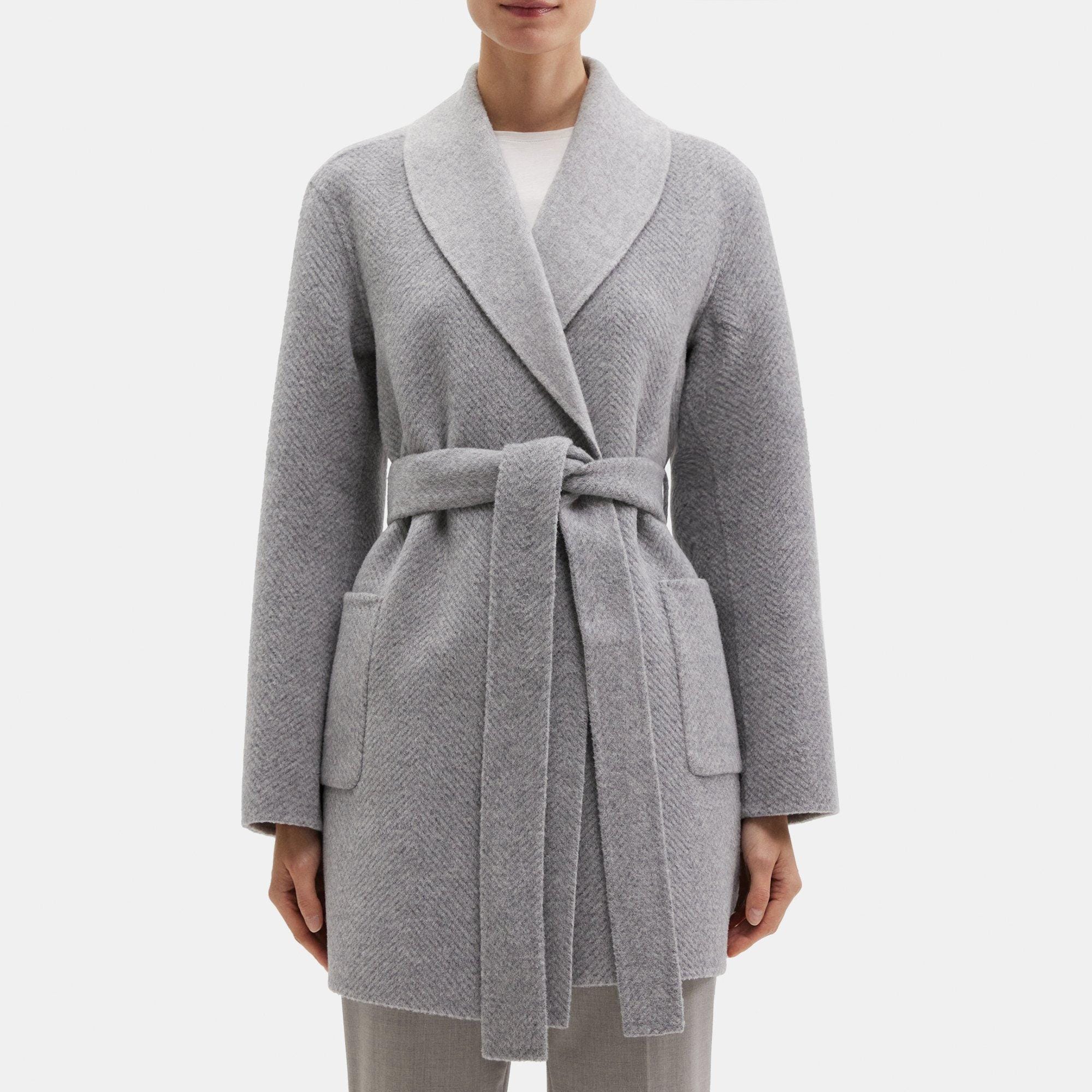 Wrap Coat in Double-Face Wool