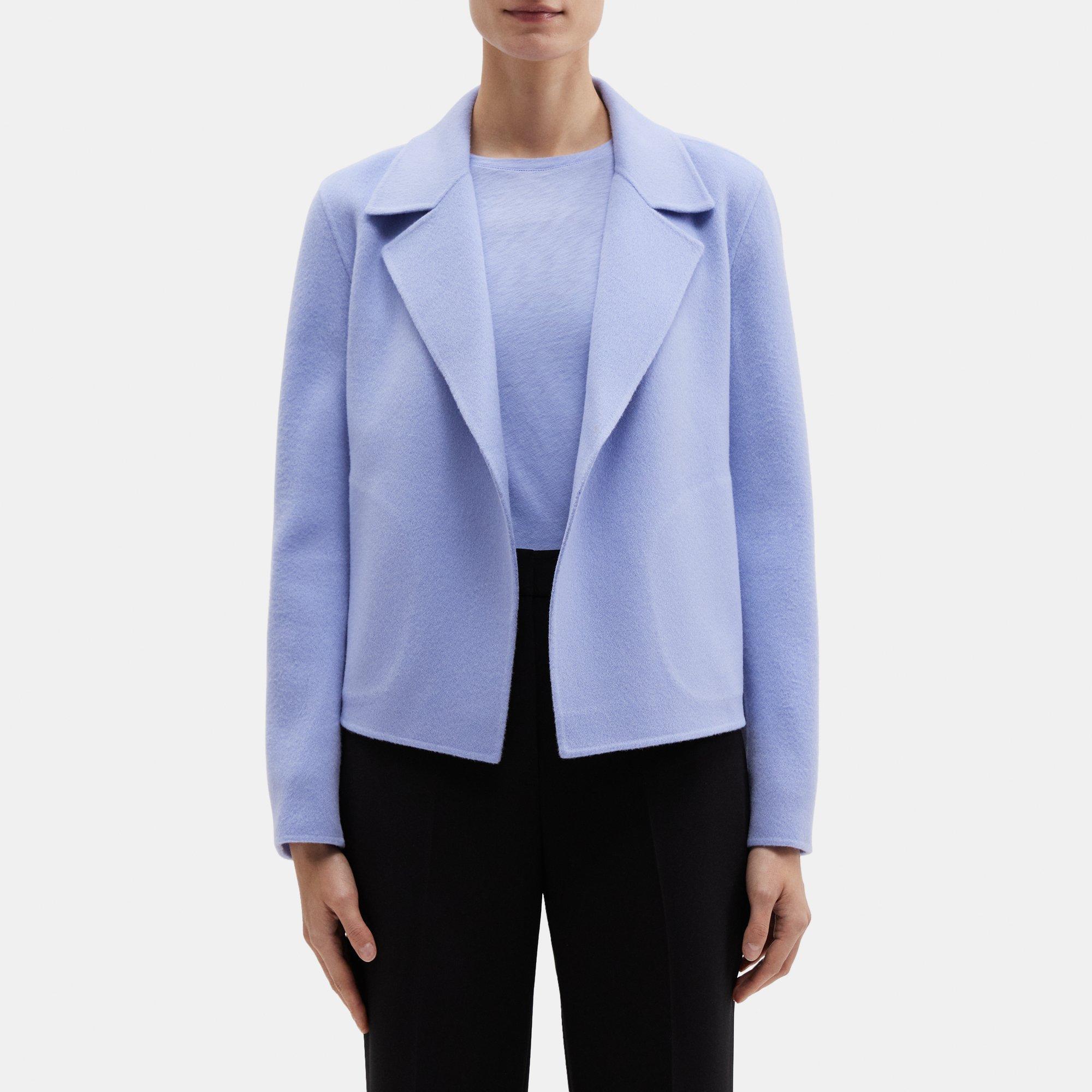 띠어리 Theory Cropped Open Front Jacket in Double-Face Wool-Cashmere,REGATTA