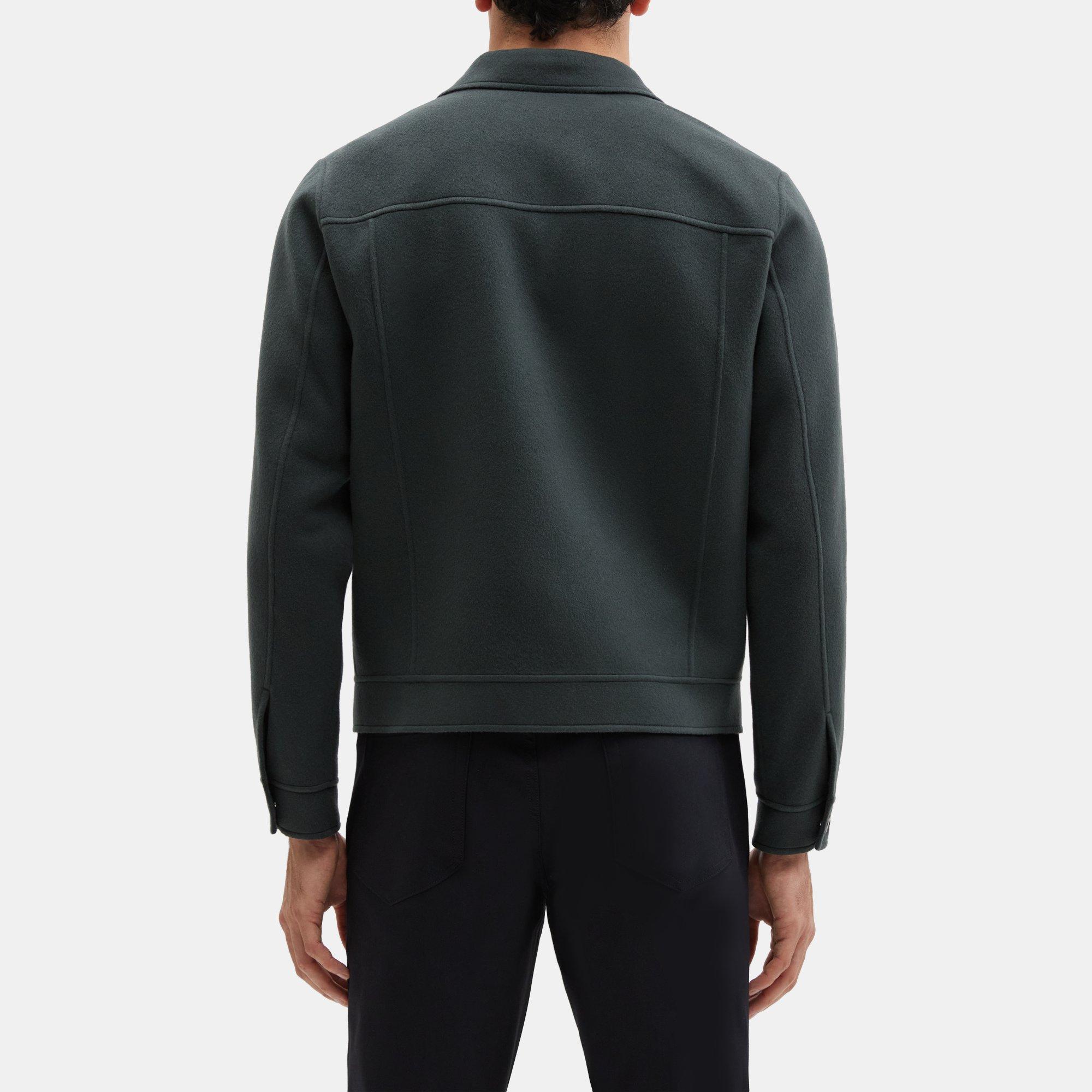 Double-Face Wool-Cashmere Trucker Jacket | Theory Outlet