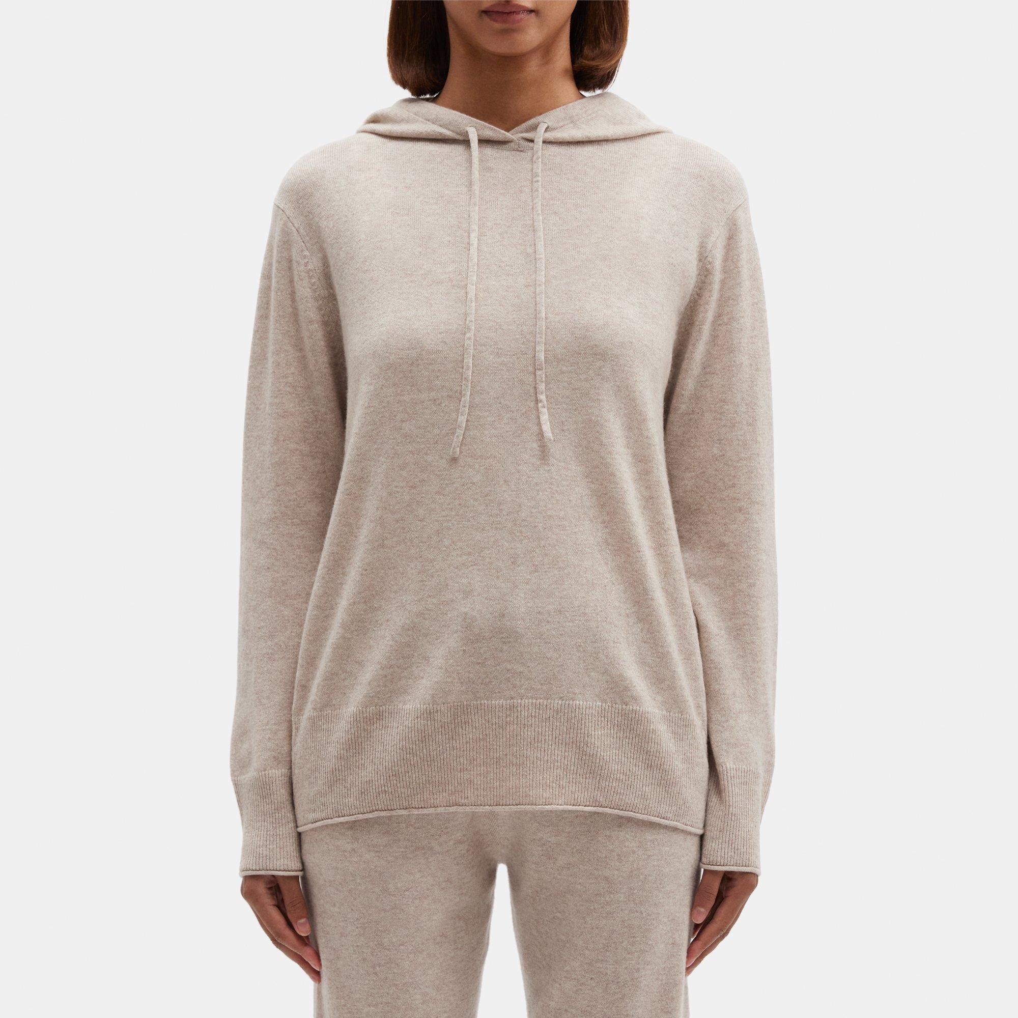 띠어리 Theory Slit Hoodie in Wool-Cashmere,LIGHT OAT