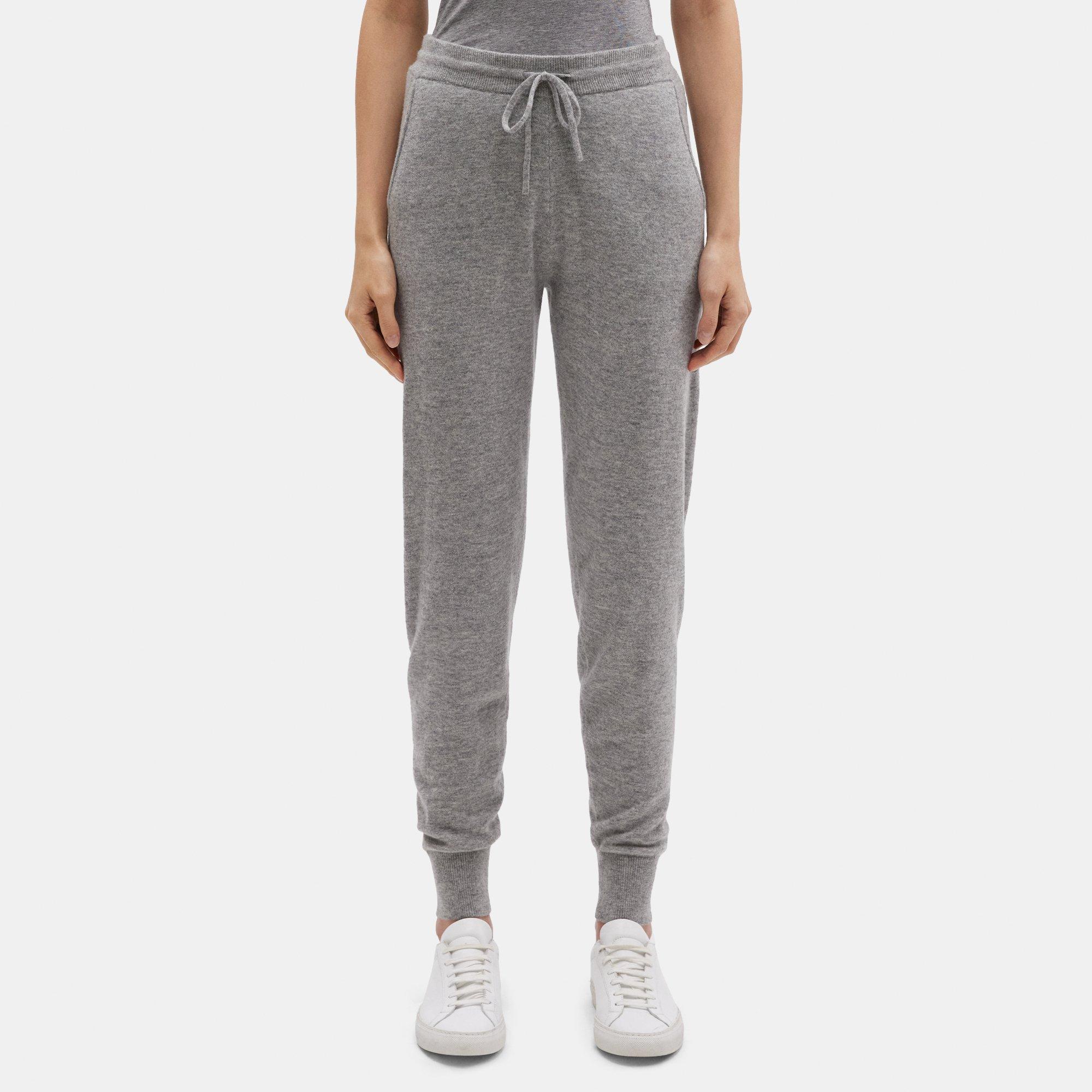 Drawstring Waist Cashmere-Wool Jogger