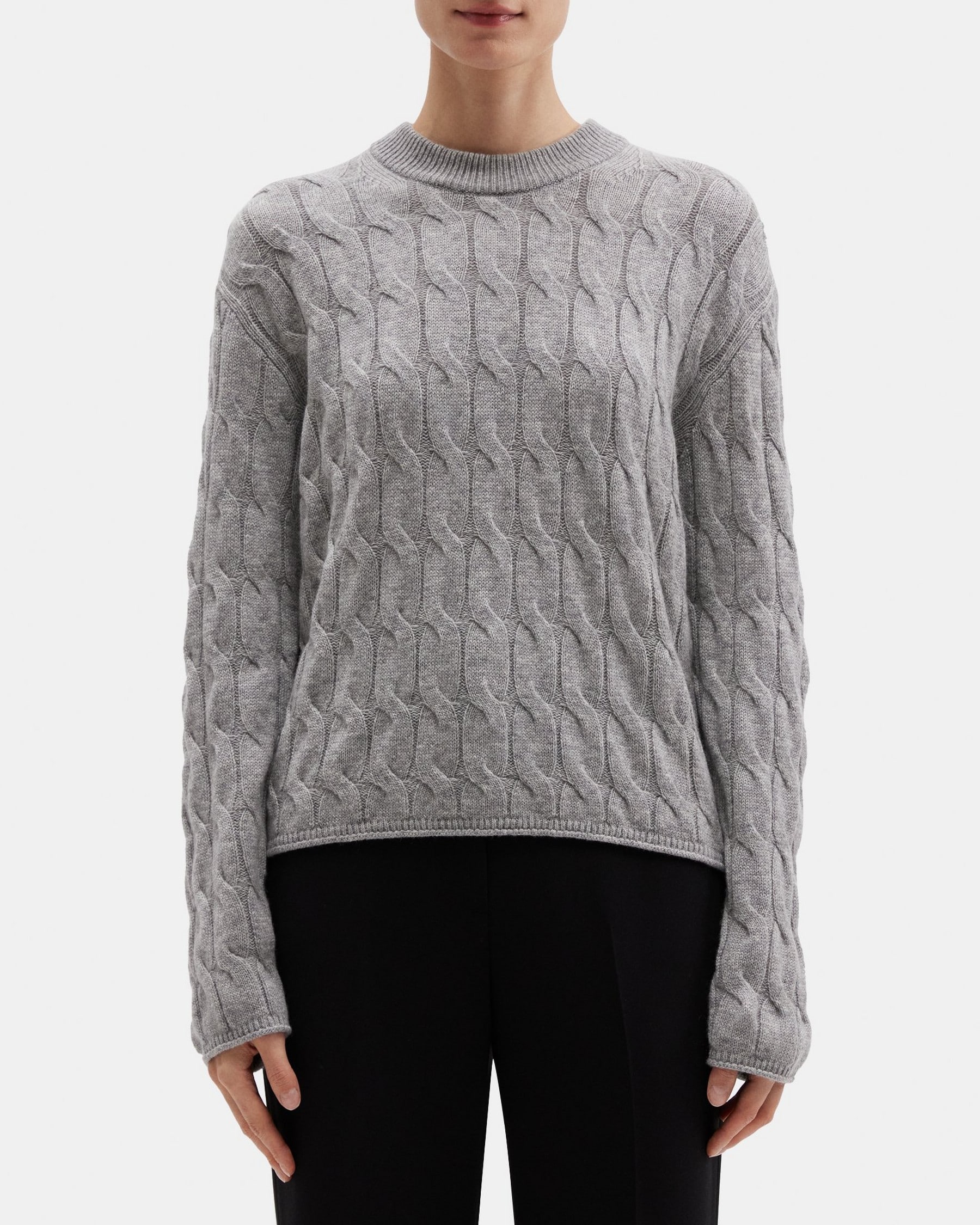띠어리 Theory Cable Knit Sweater in Wool-Cashmere,HUSKY