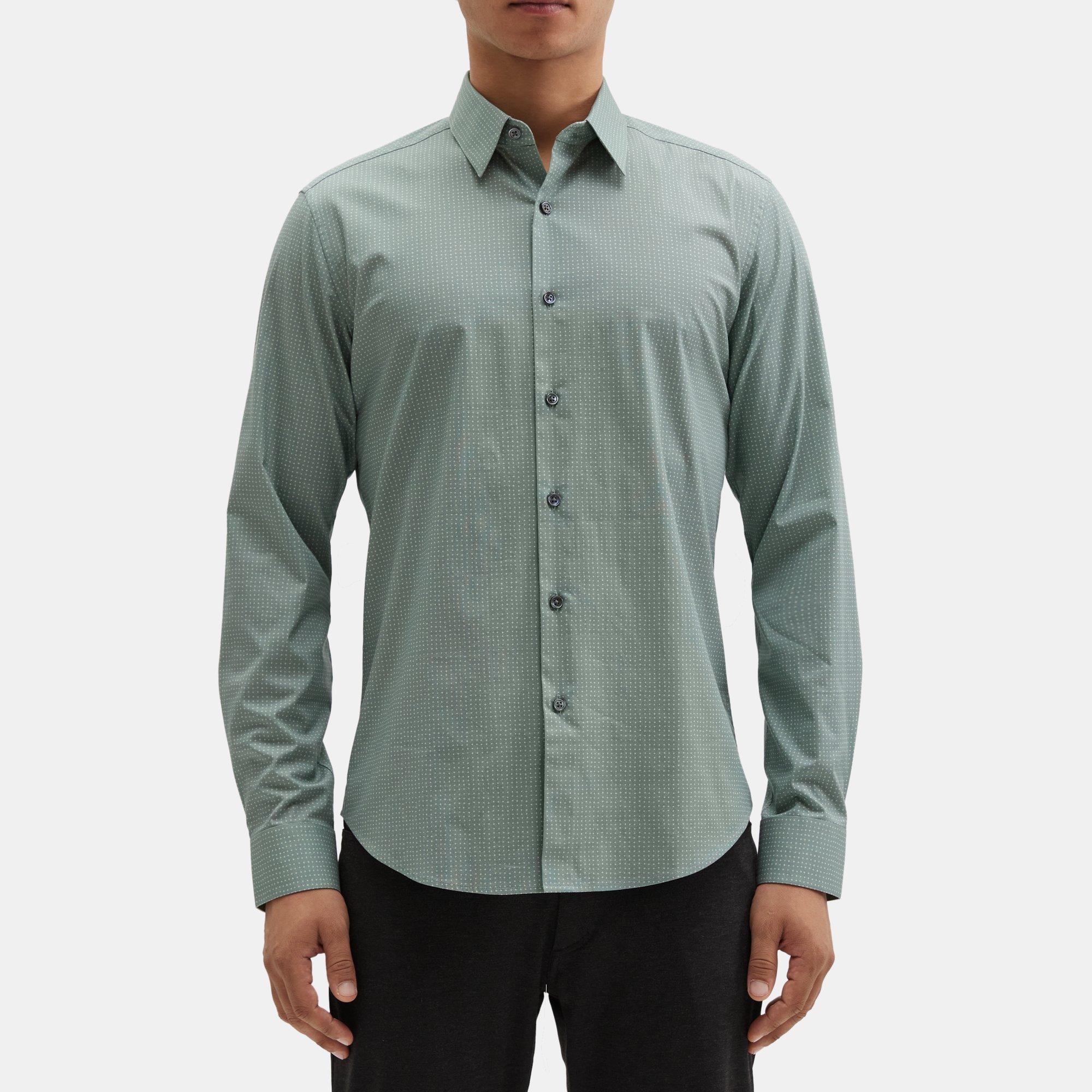 띠어리 Theory Tailored Shirt in Stretch Cotton-Blend,MERCURY/SLATE