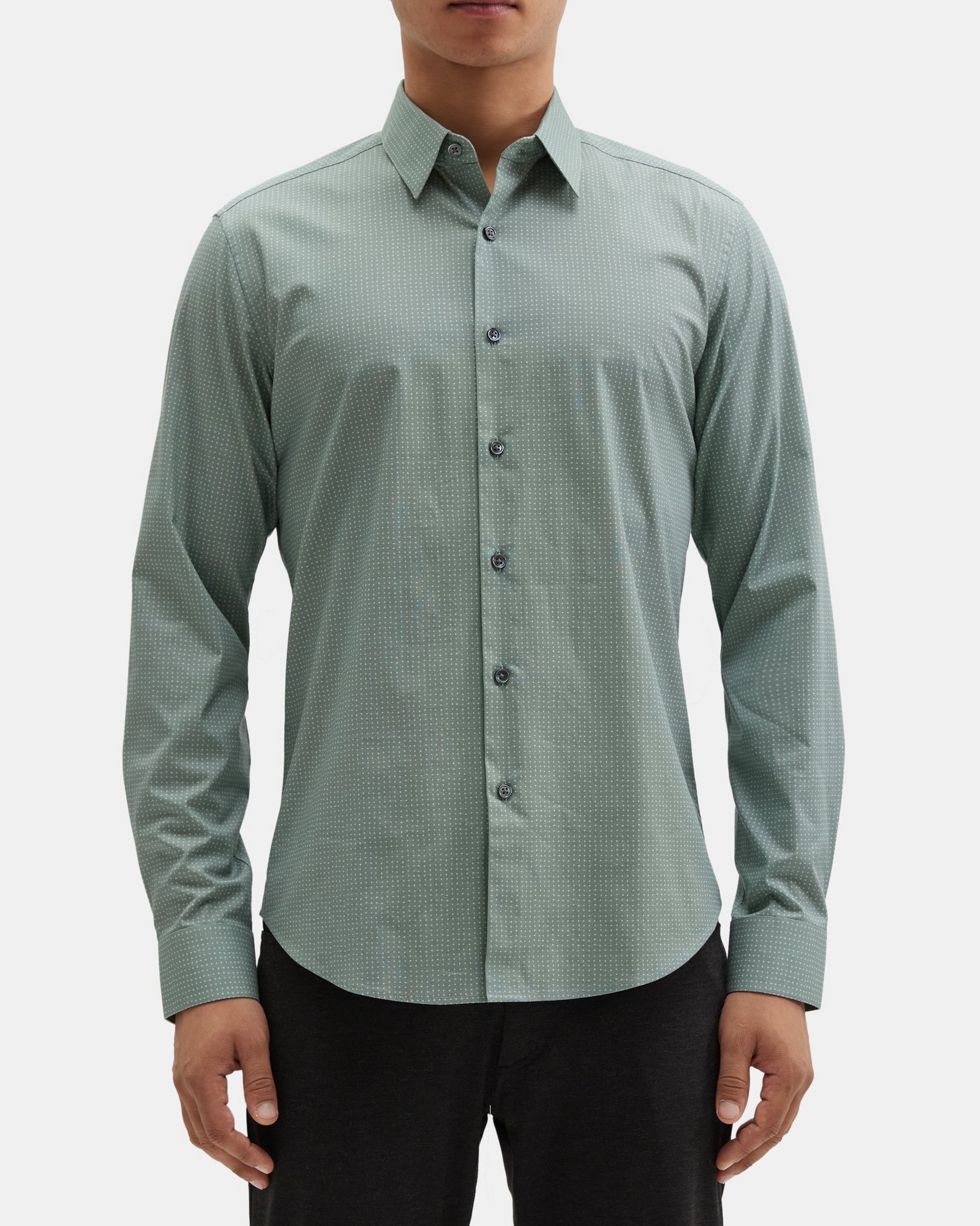 띠어리 Theory Tailored Shirt in Stretch Cotton-Blend,MERCURY/SLATE