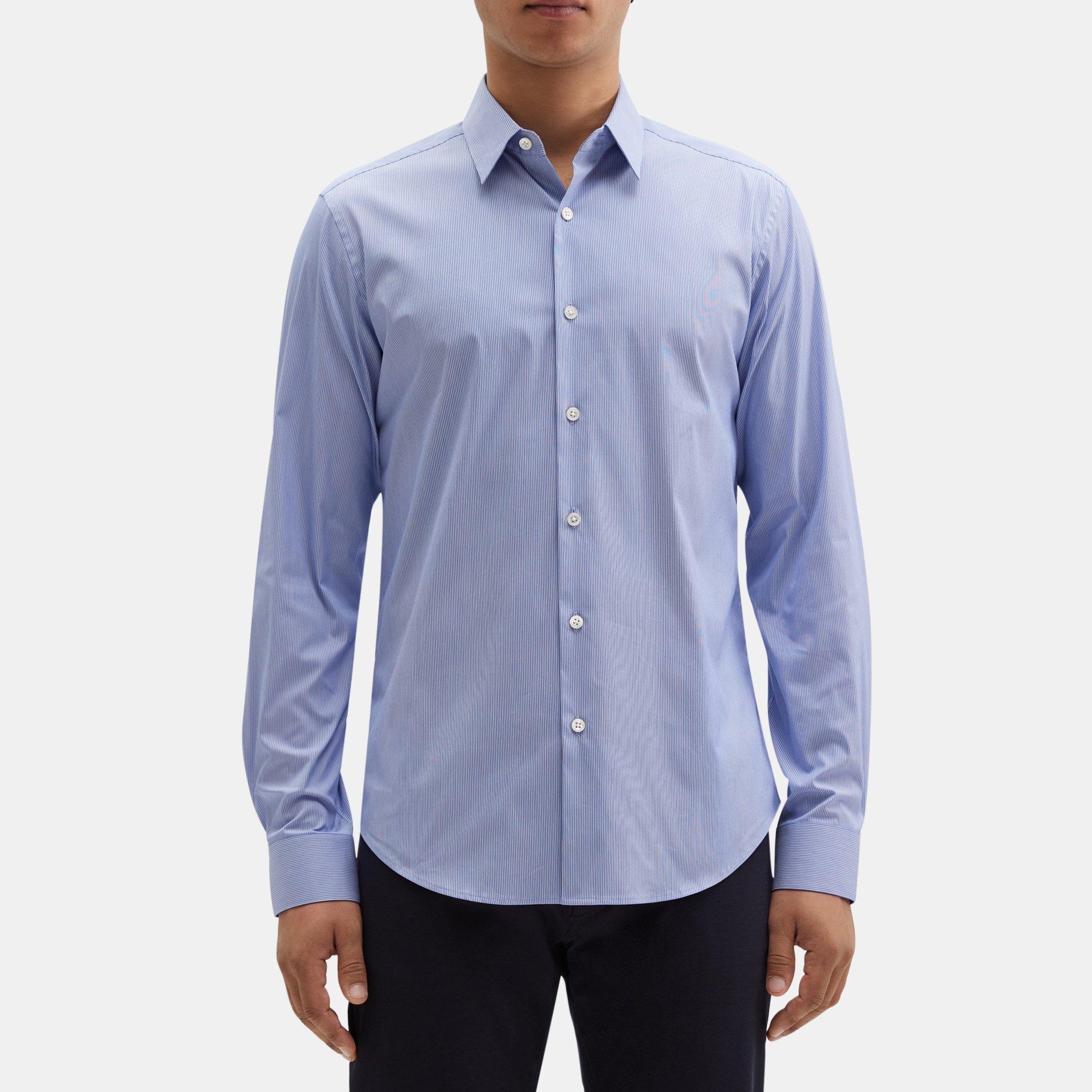 띠어리 Theory Tailored Shirt in Stretch Cotton-Blend,BLUE/WHITE