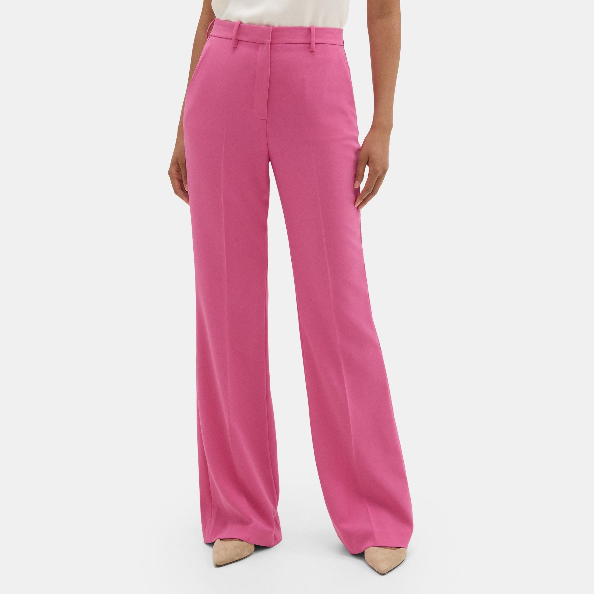Crepe High-Waist Flare Pant | Theory Outlet