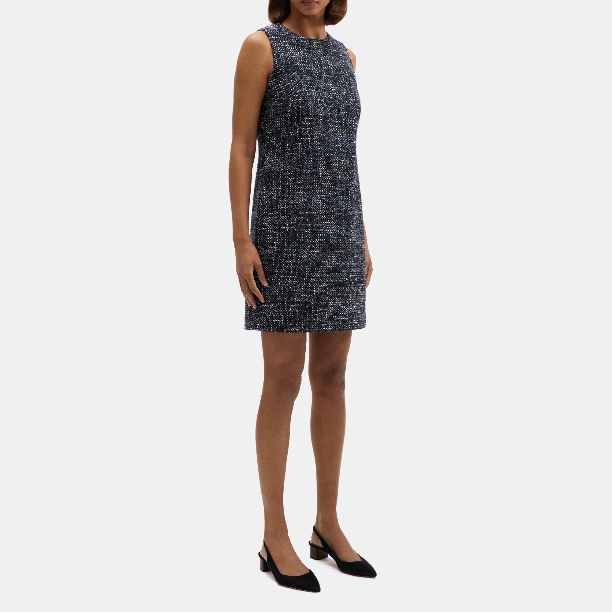 Shimmer Tweed Pocket Shift Dress