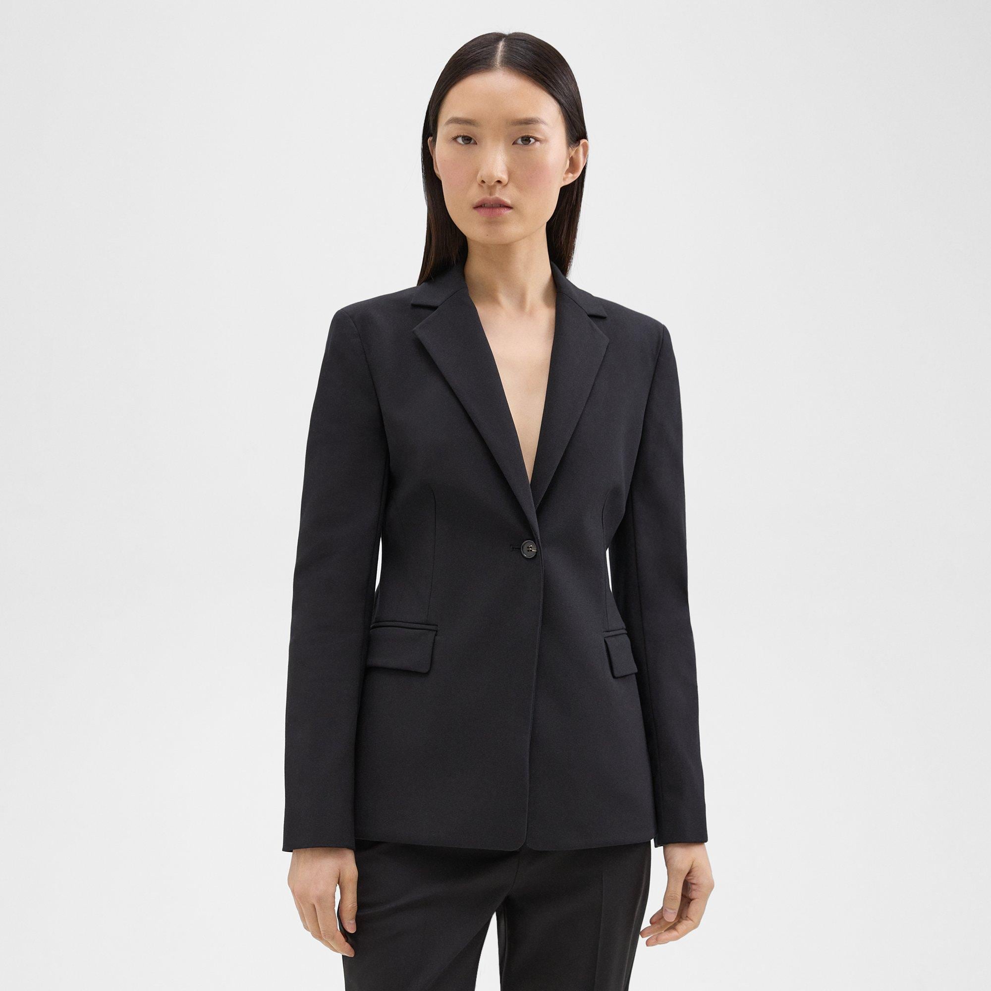 Stretch Cotton-Blend Sculpted Blazer | Theory