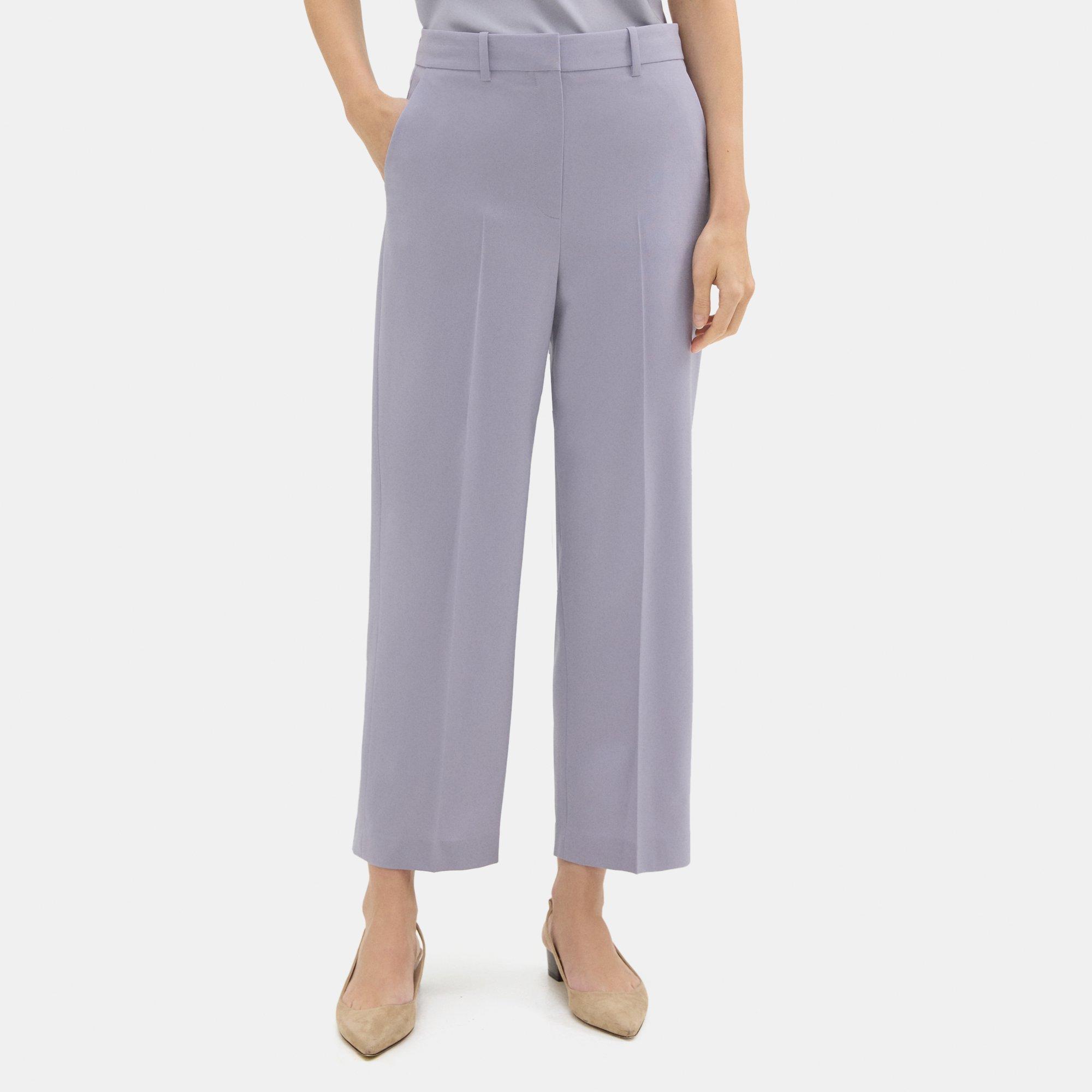 띠어리 Theory High-Waist Straight Pant in Sevona Stretch Wool,STORK