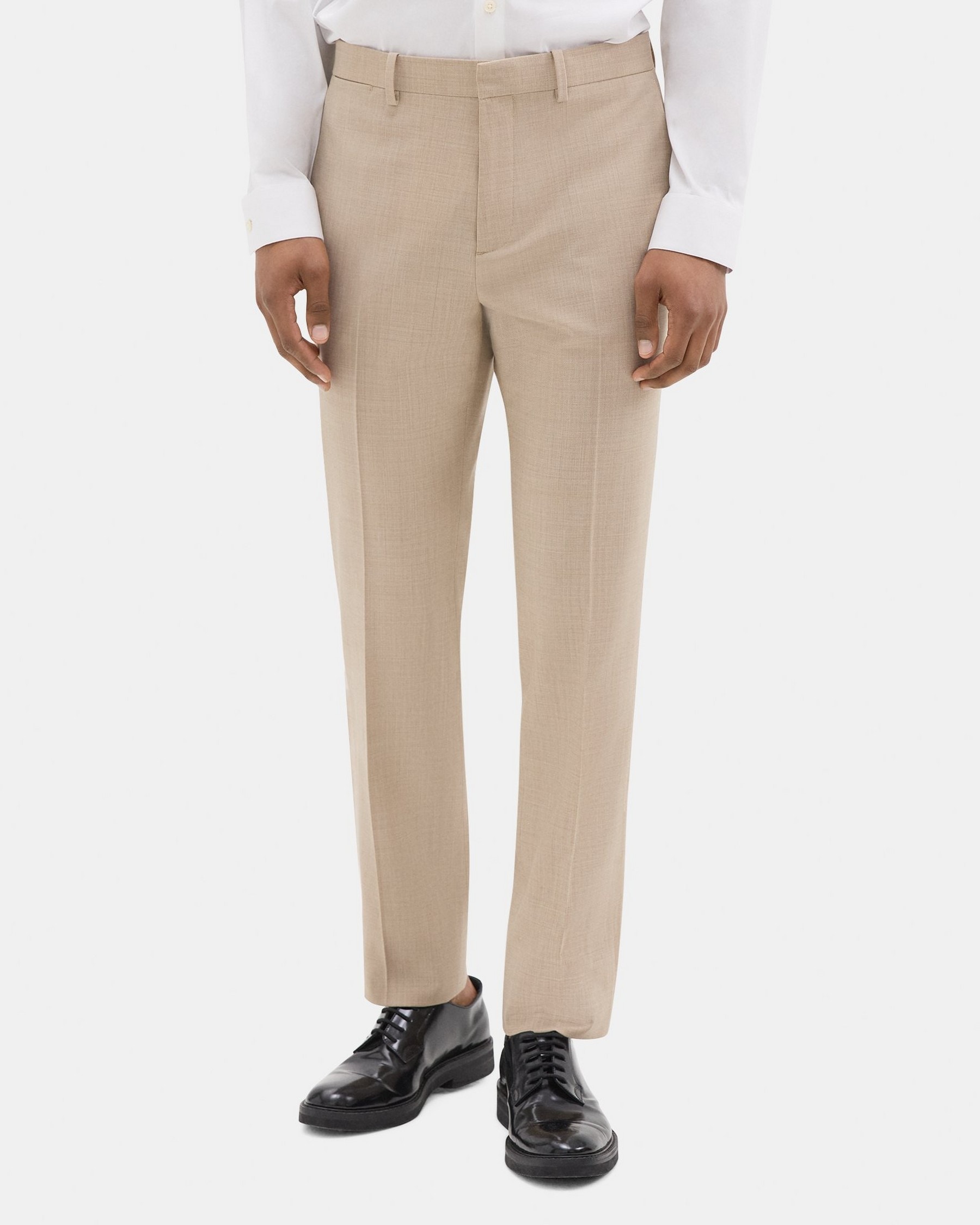 띠어리 Theory Slim-Fit Suit Pant in Wool-Blend Melange,TAN