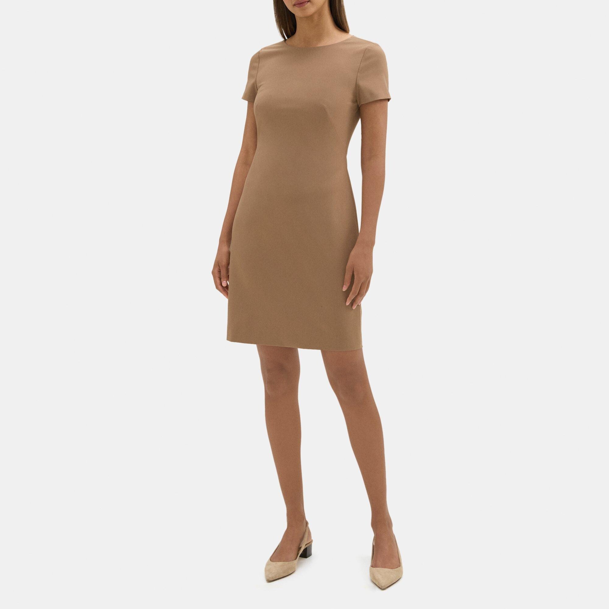 띠어리 Theory Sheath Dress in Sevona Stretch Wool,TRUFFLE