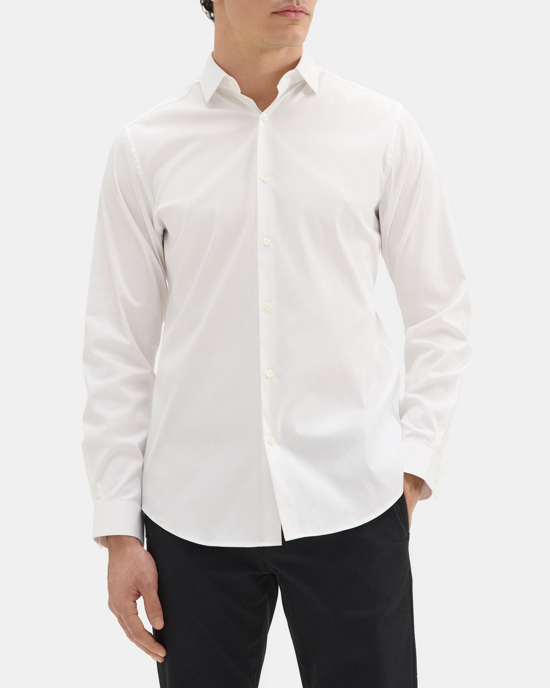 띠어리 Theory Slim-Fit Shirt in Stretch Cotton-Blend,WHITE