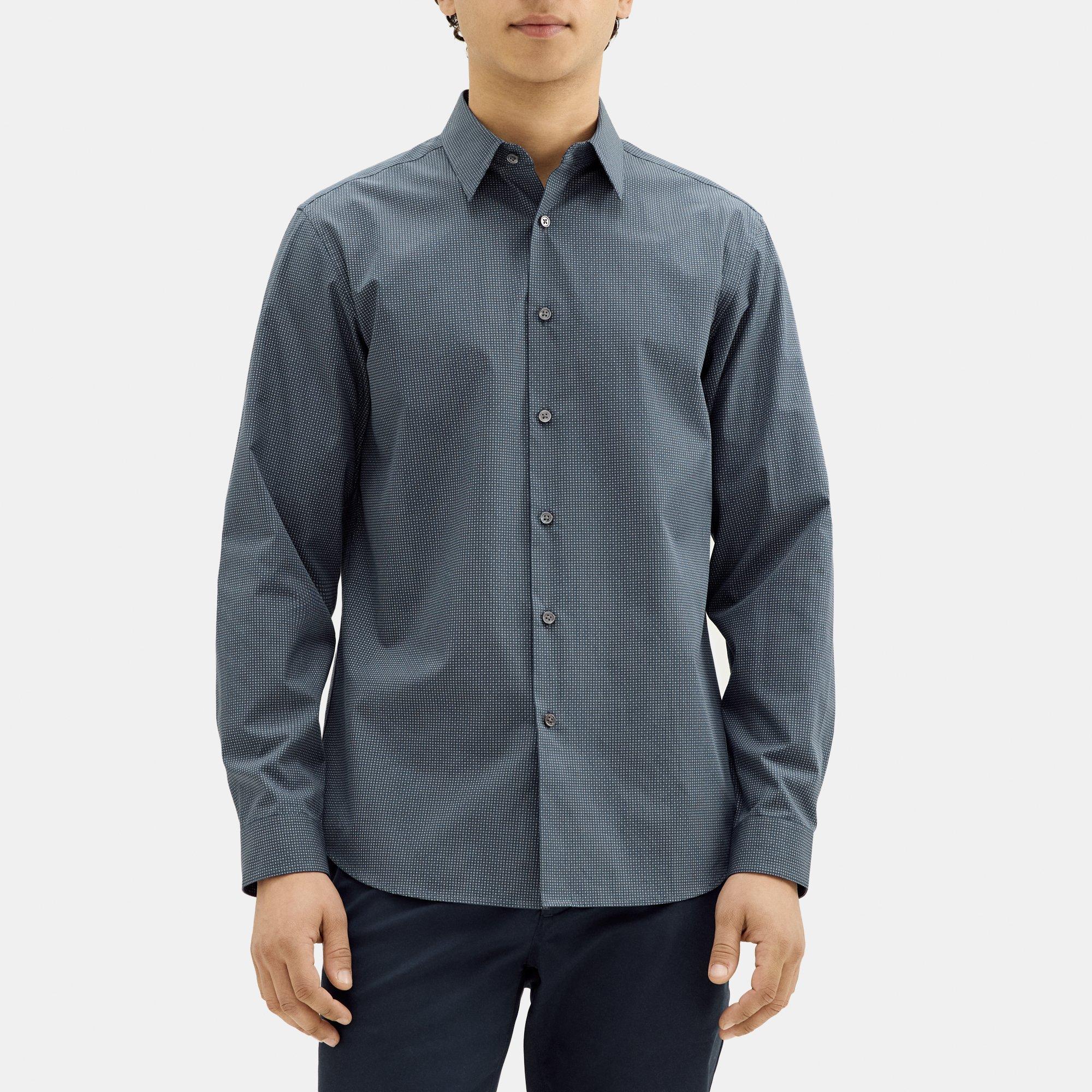 띠어리 Theory Standard-Fit Shirt in Polka Dot Cotton,ECLIPSE/WHITE