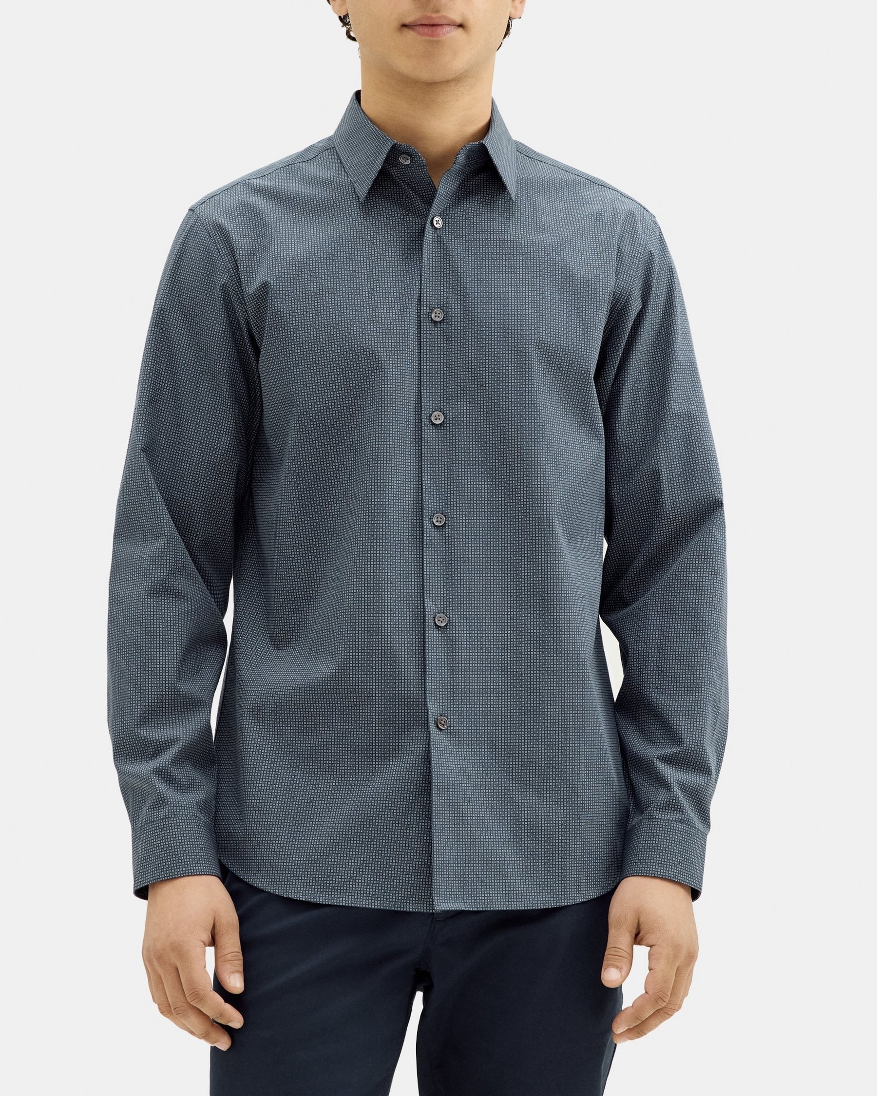 띠어리 Theory Standard-Fit Shirt in Polka Dot Cotton,ECLIPSE/WHITE