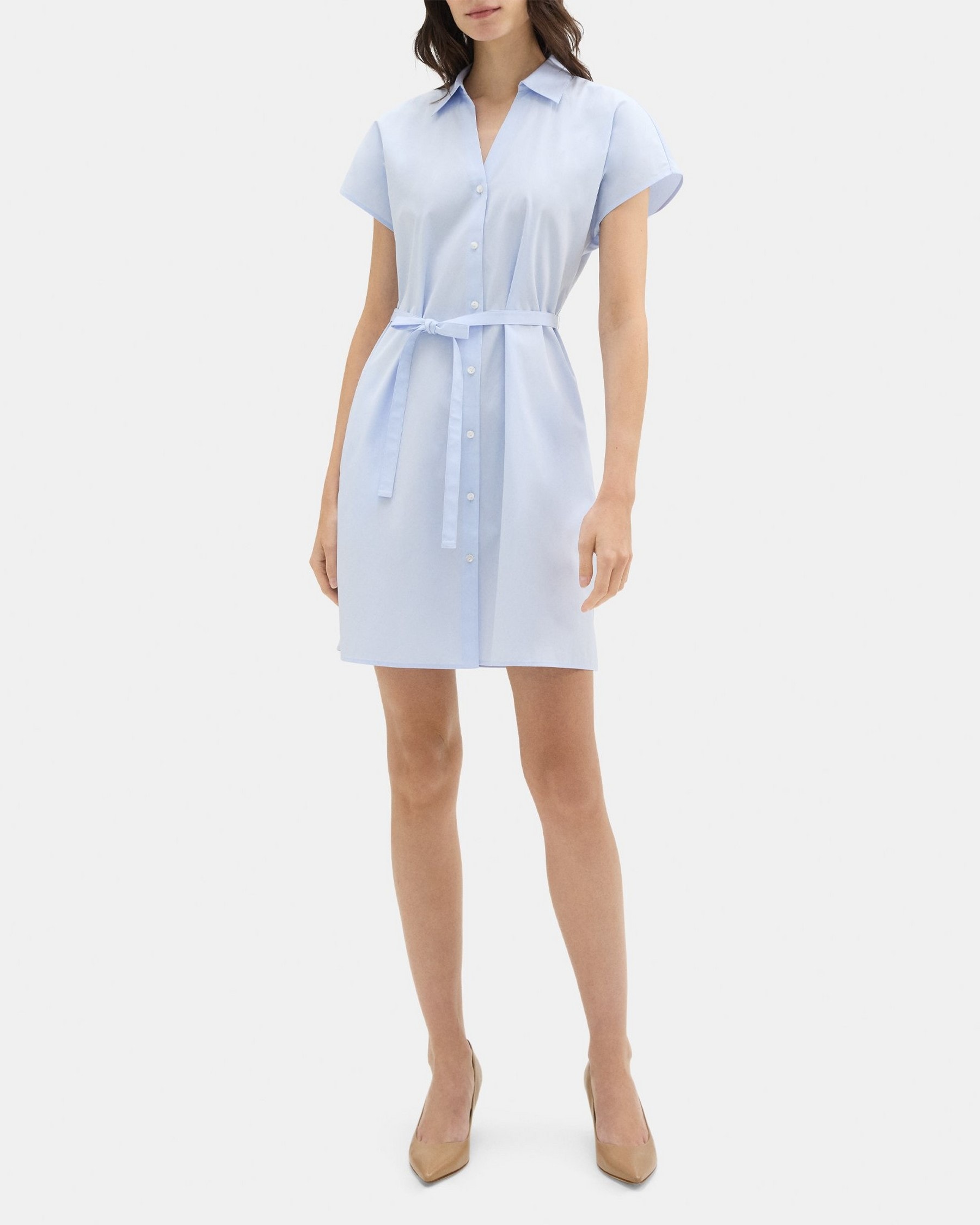 띠어리 Theory Dolman Sleeve Shirt Dress in Cotton,OLYMPIC