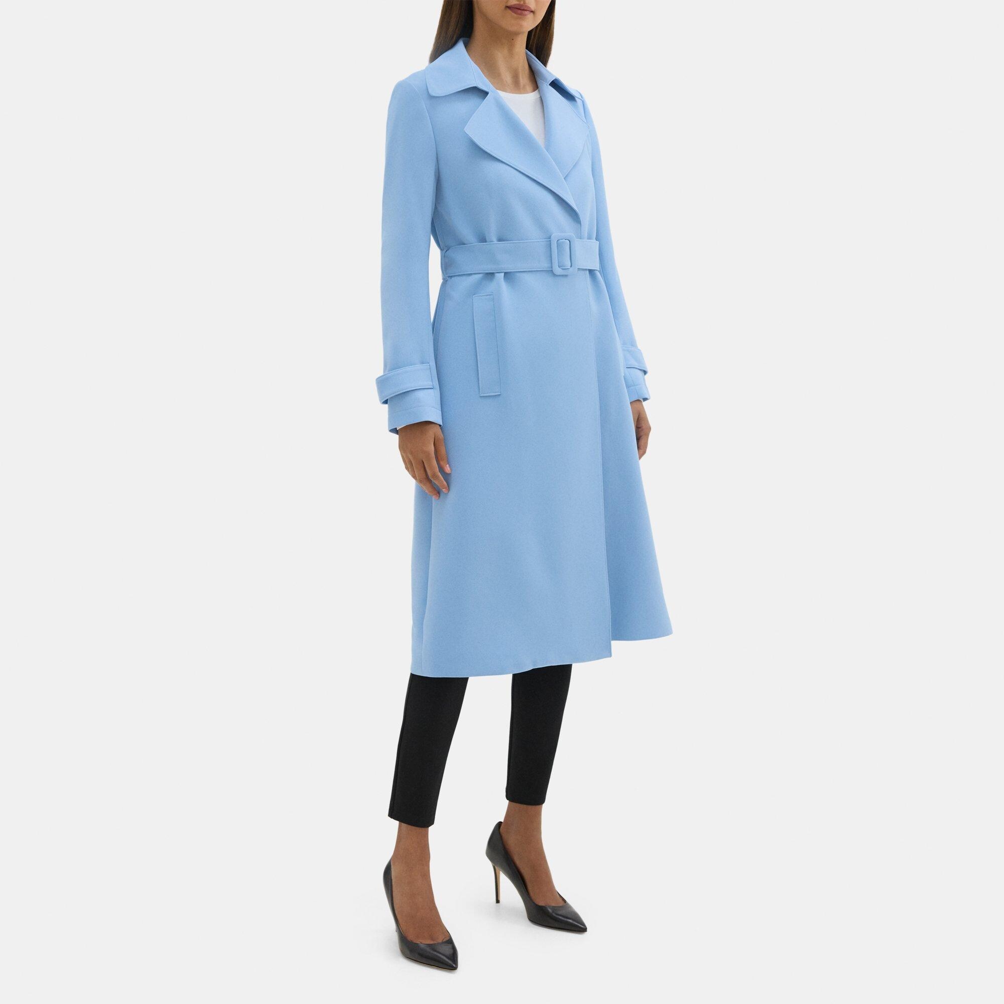 Relaxed Trench Coat in Crepe