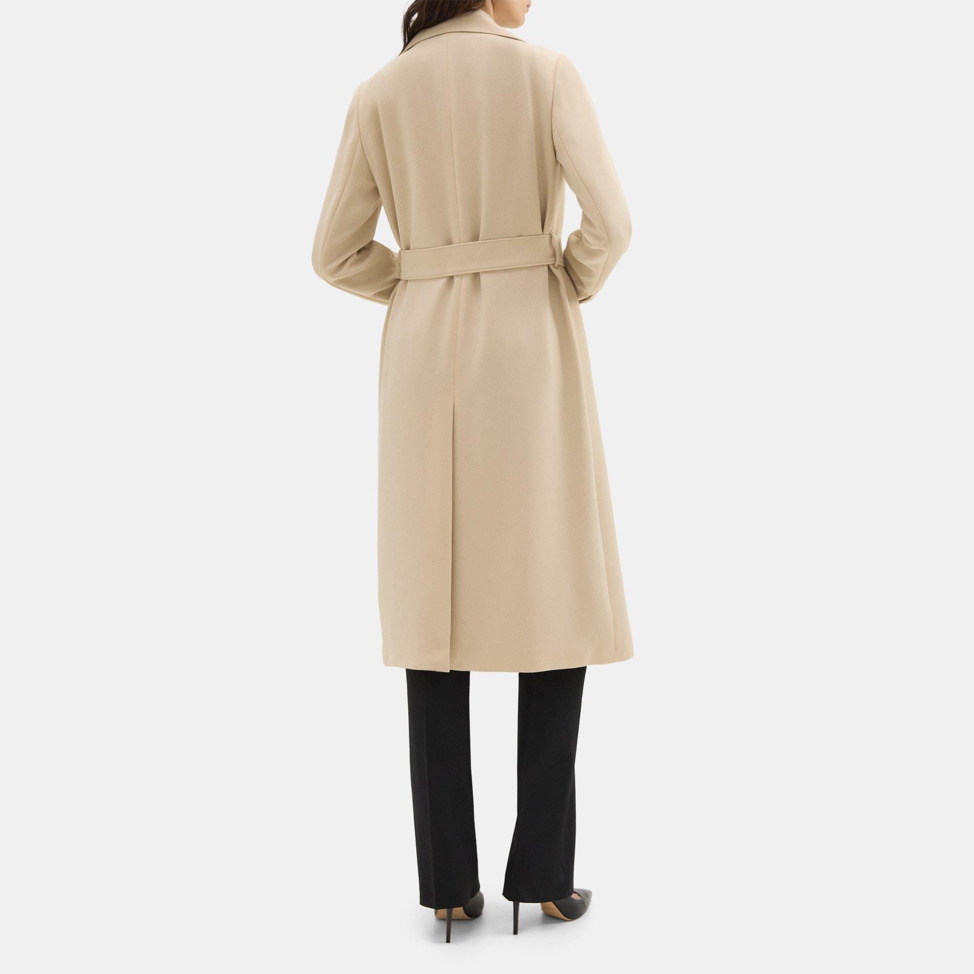 Crepe Relaxed Trench Coat | Theory Outlet