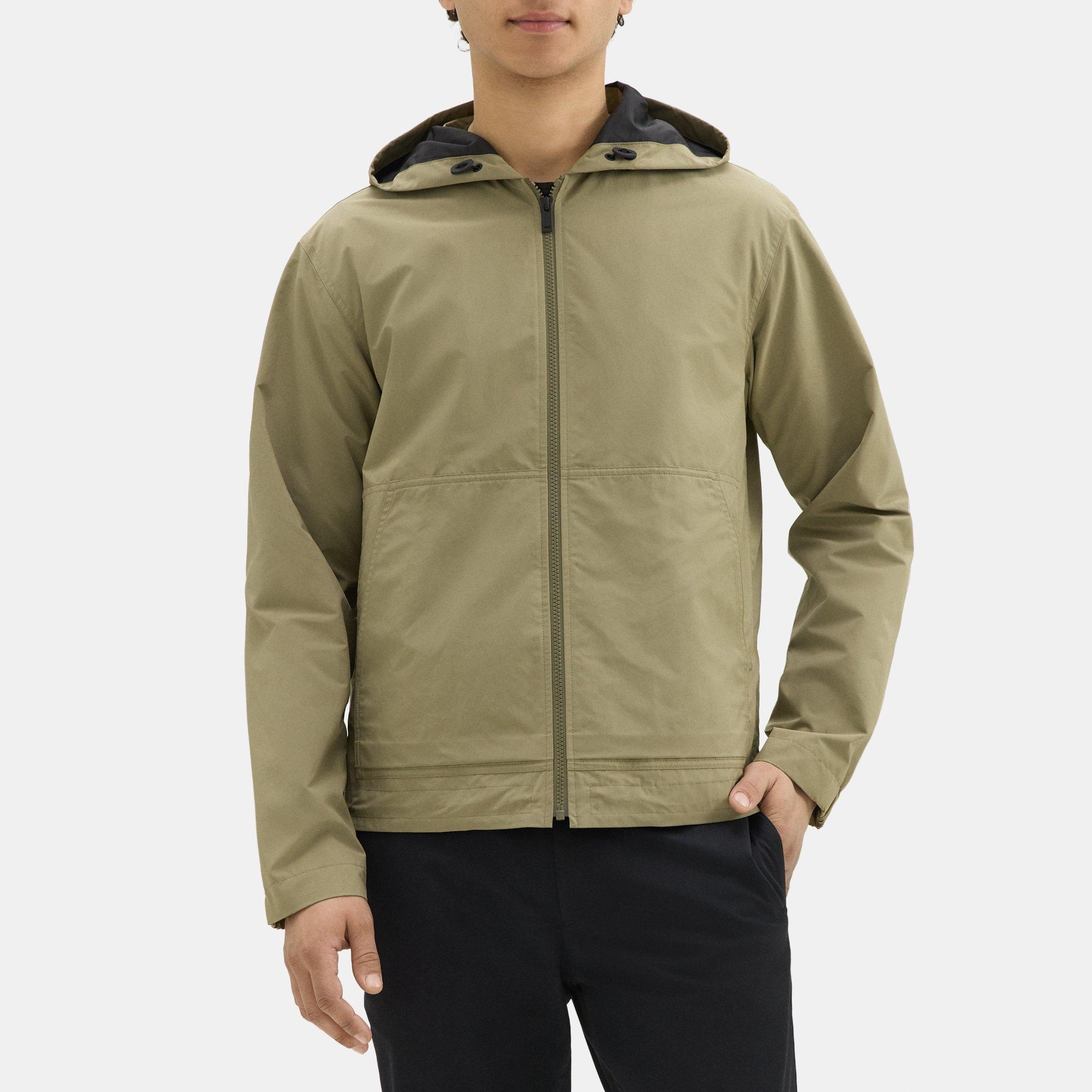 Polyester Hooded Zip-Up Jacket | Theory Outlet