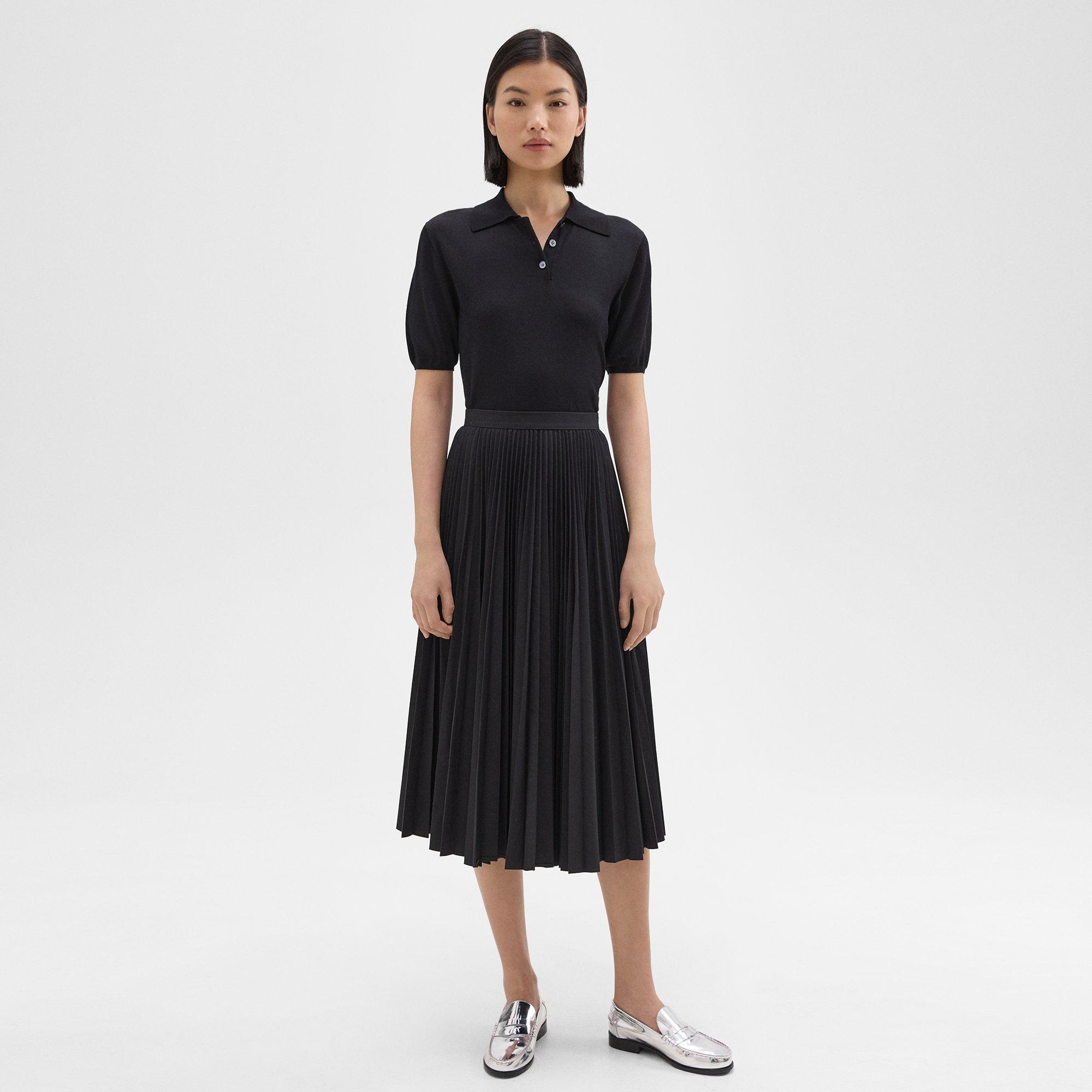 スカート NEW.POLY.PLEAT/WRAP.PLEAT.SKIRT Theory NEW.POLY.PLEAT/WRAP.PLEAT.SKIRT Theory Pleated