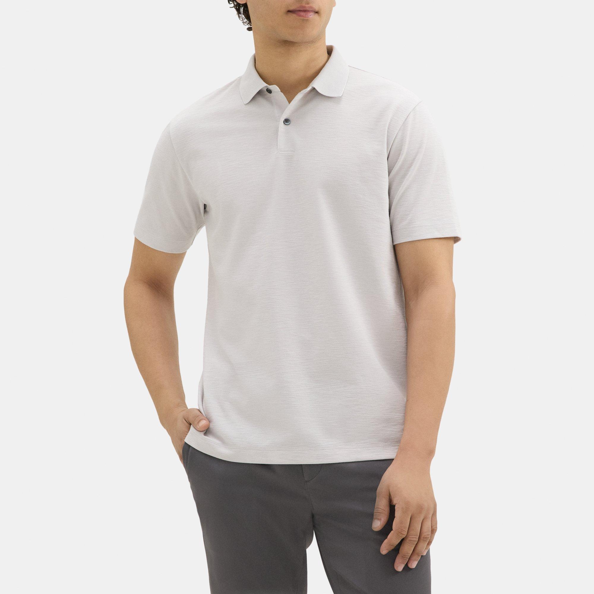 Space-Dyed Jacquard Knit Standard Polo | Theory Outlet