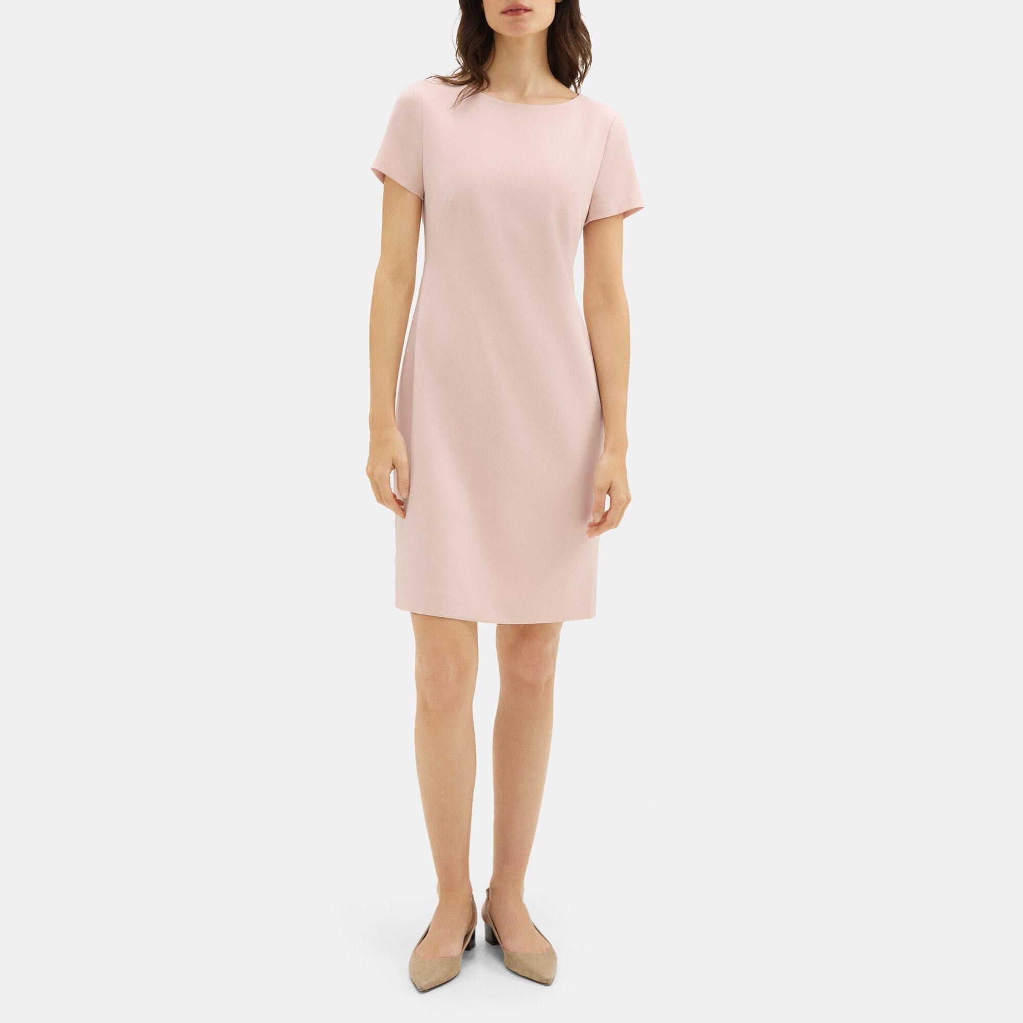 띠어리 Theory Sheath Dress in Crepe,PINK SALT