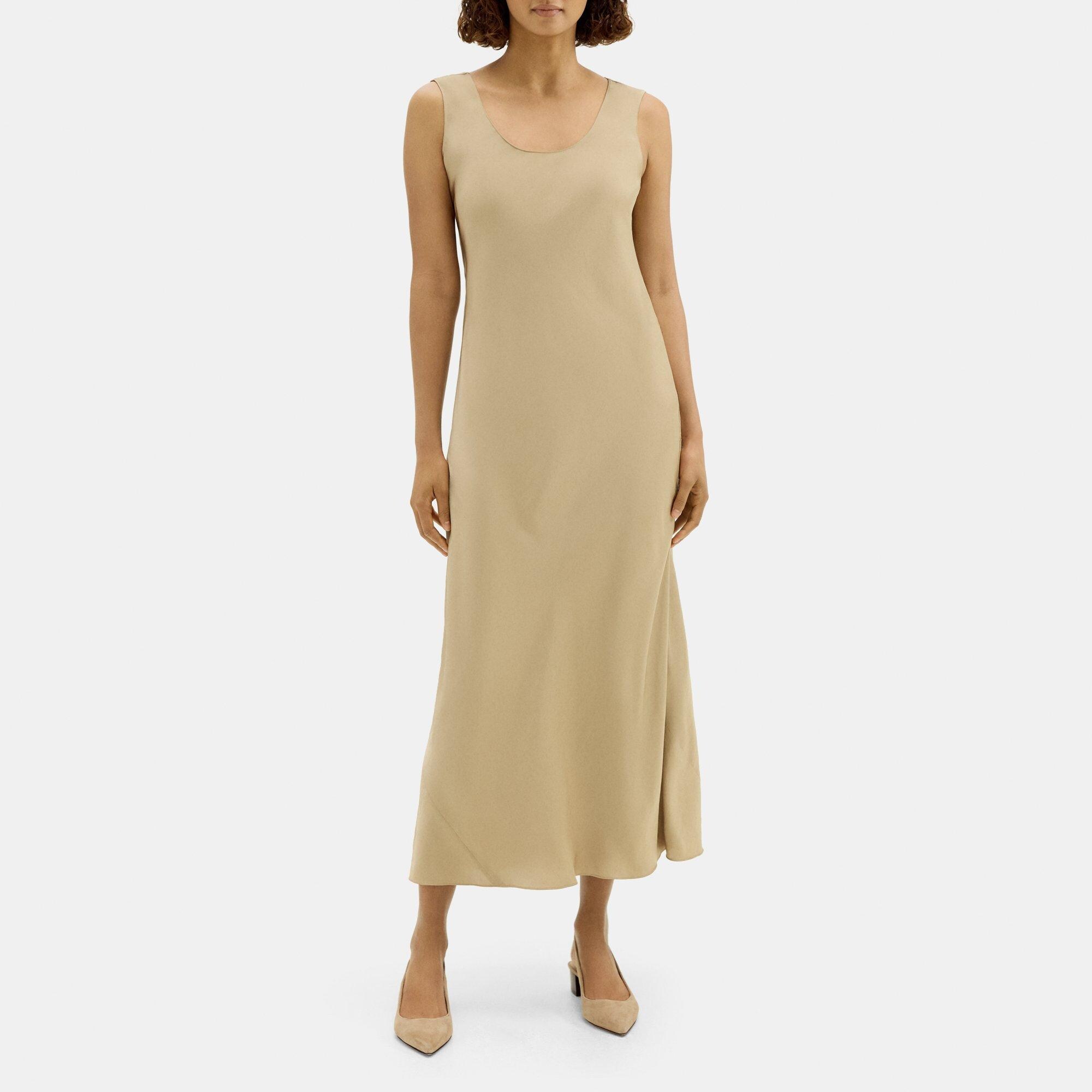 띠어리 Theory Cowl Back Dress in Crushed Satin,MESA