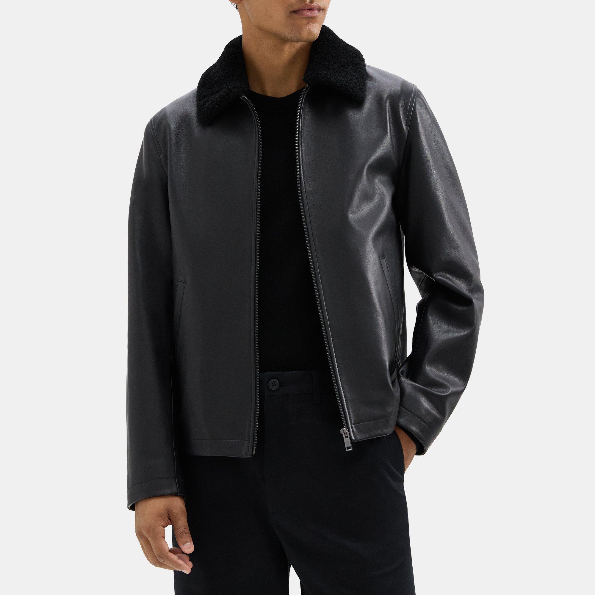 Zip Jacket in Leather Black