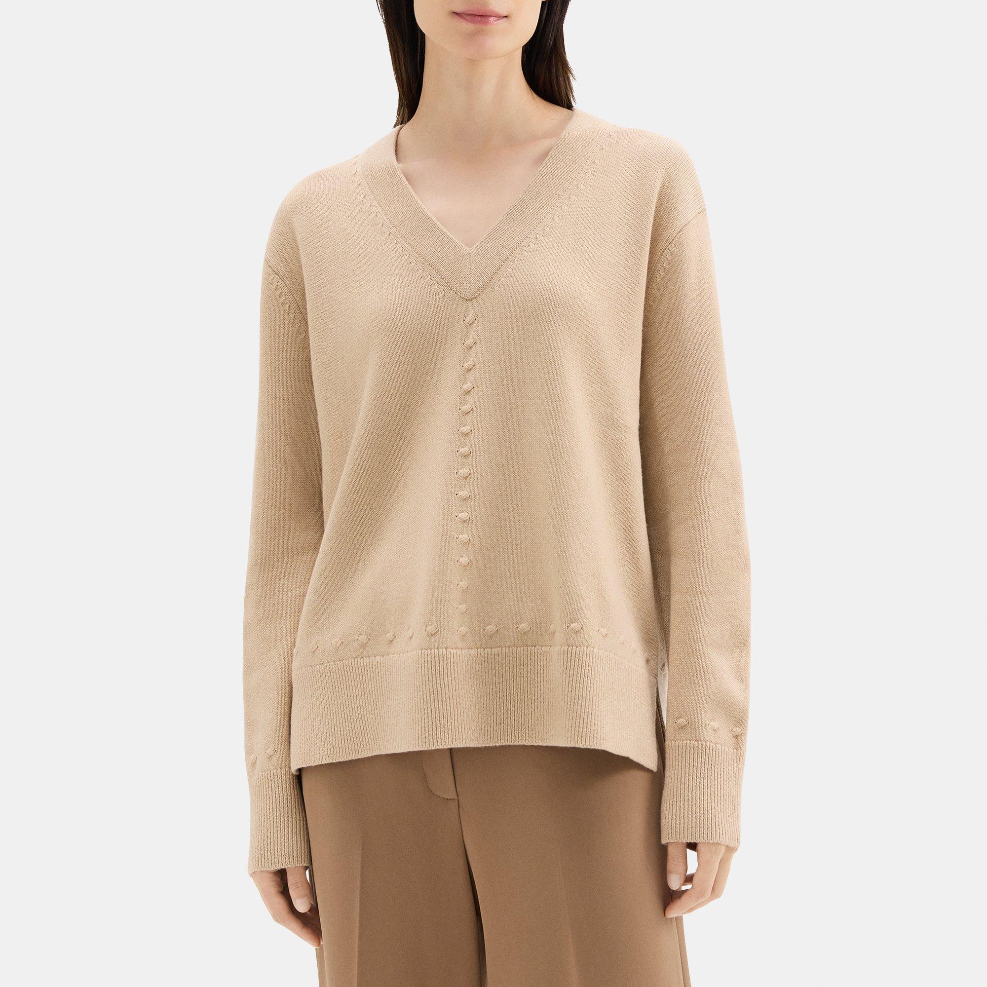 Felted Wool-Cashmere Cable Knit Sweater | Theory