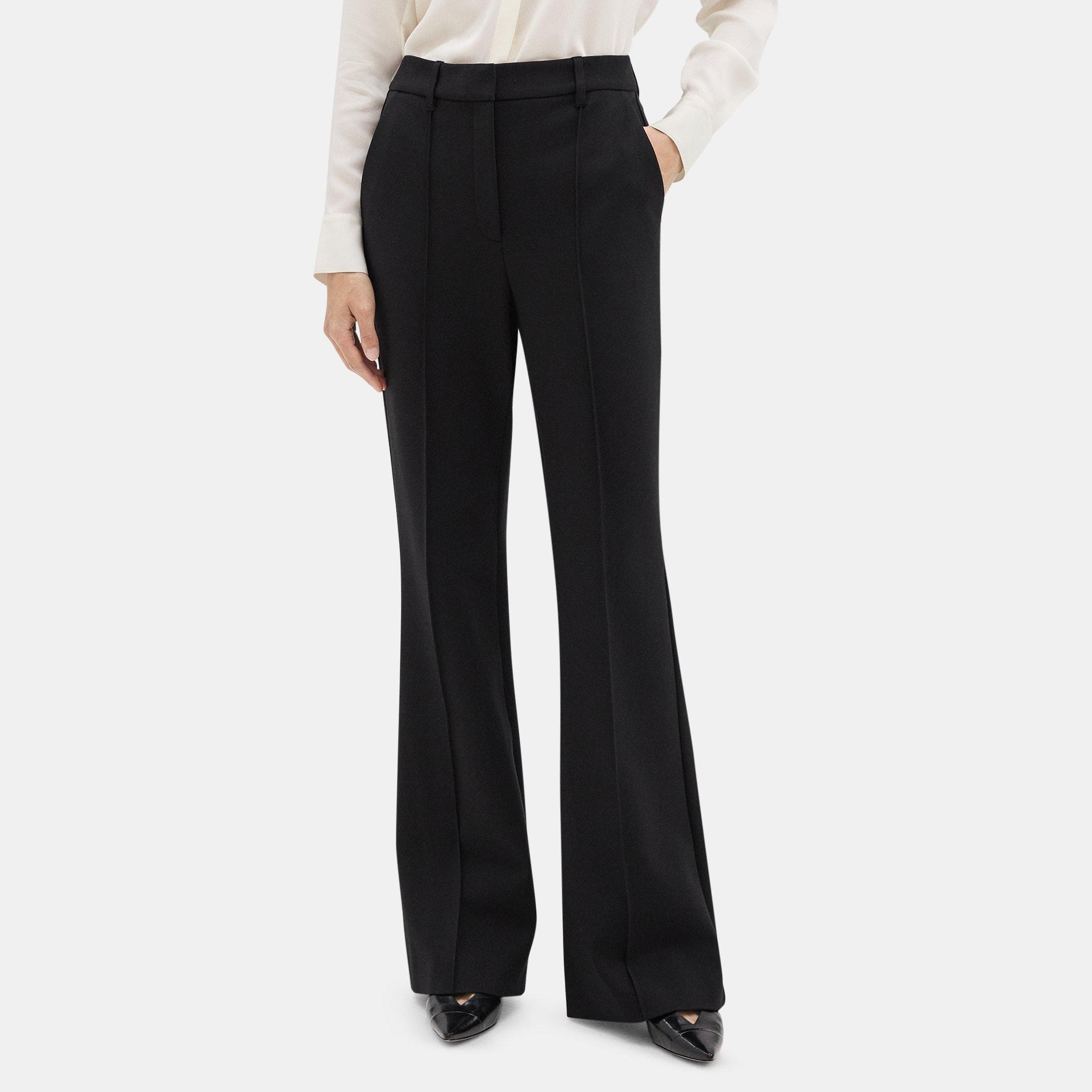 High-Waist Flare Pant in Stretch Knit Ponte