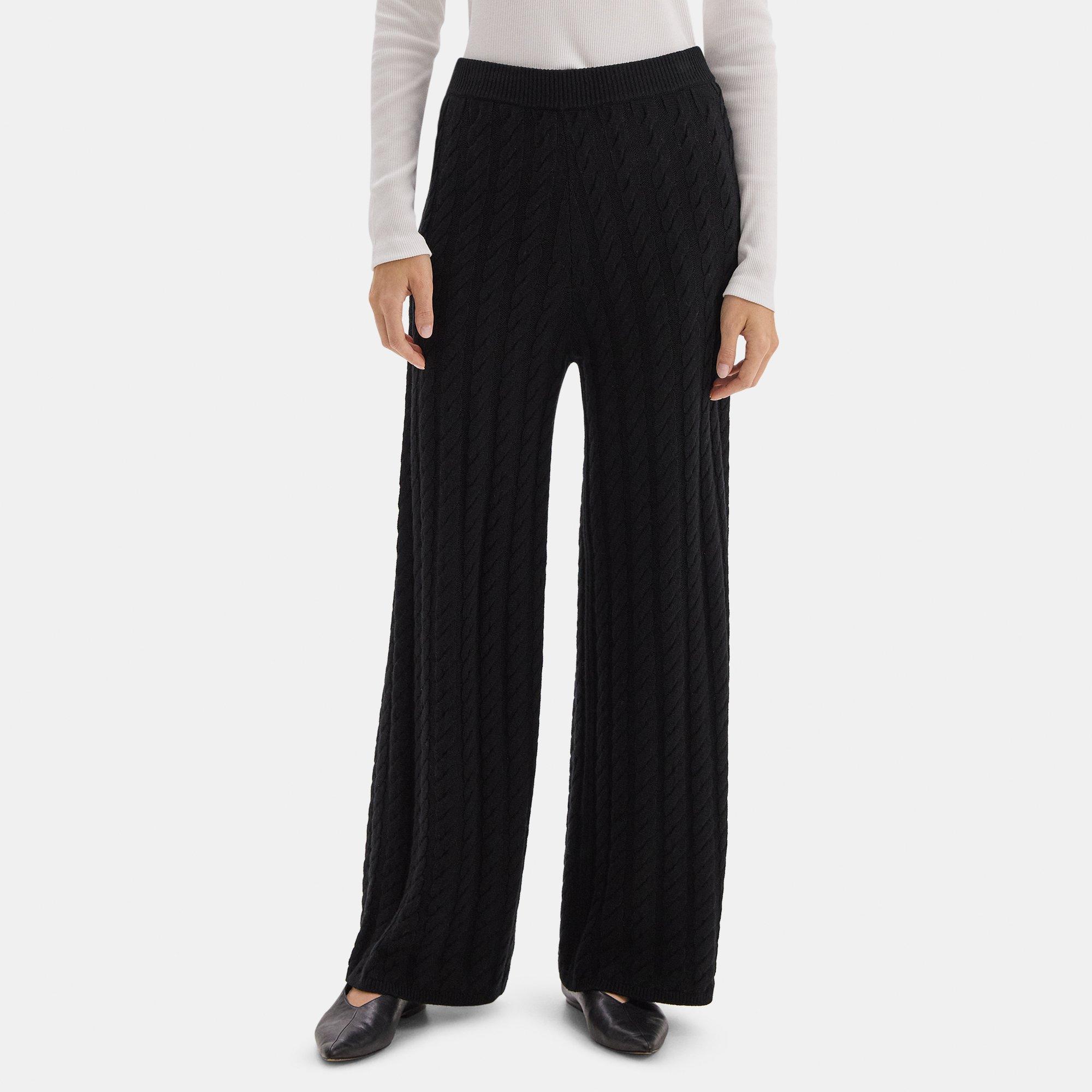 Cable Knit Pant in Wool-Cashmere Blend