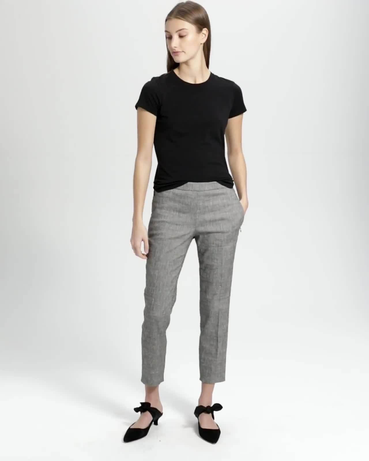 Crunch Linen Basic Pull-On Pant | Theory