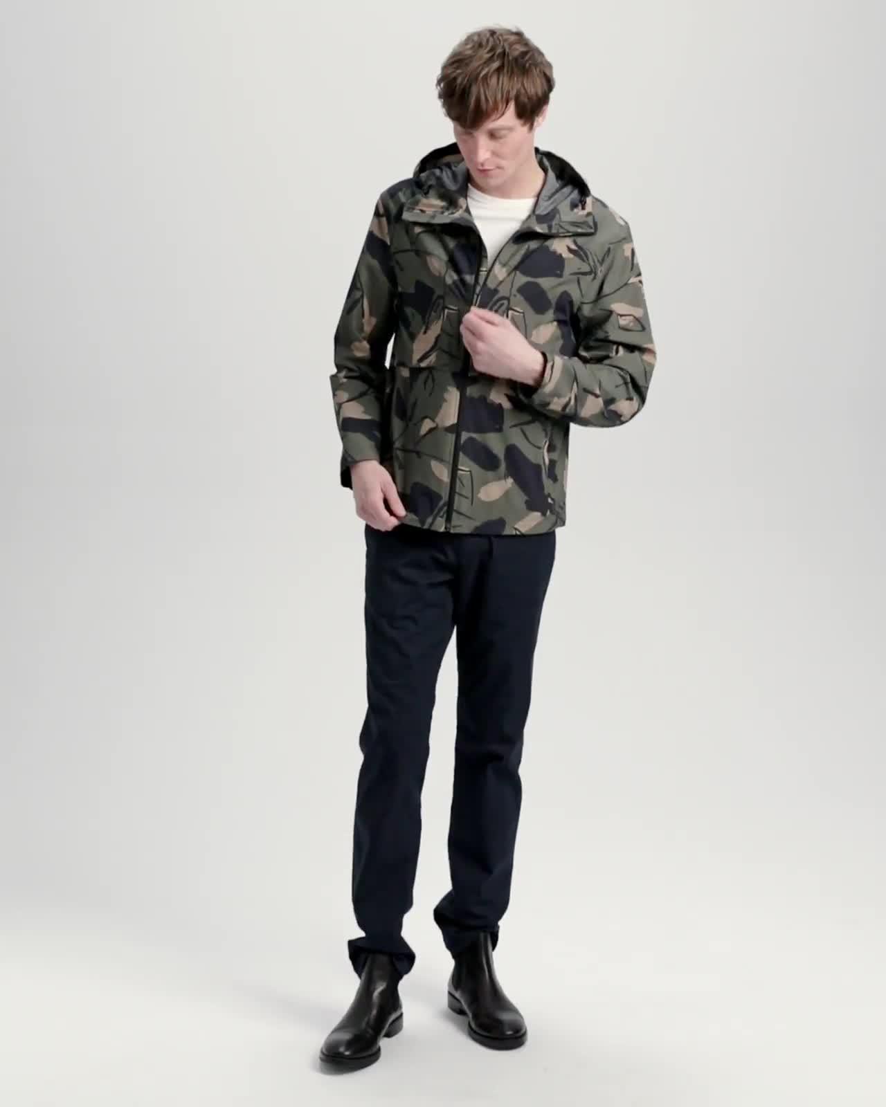 Howitzer | Combatant Hooded Track Jacket | L | Black Camo