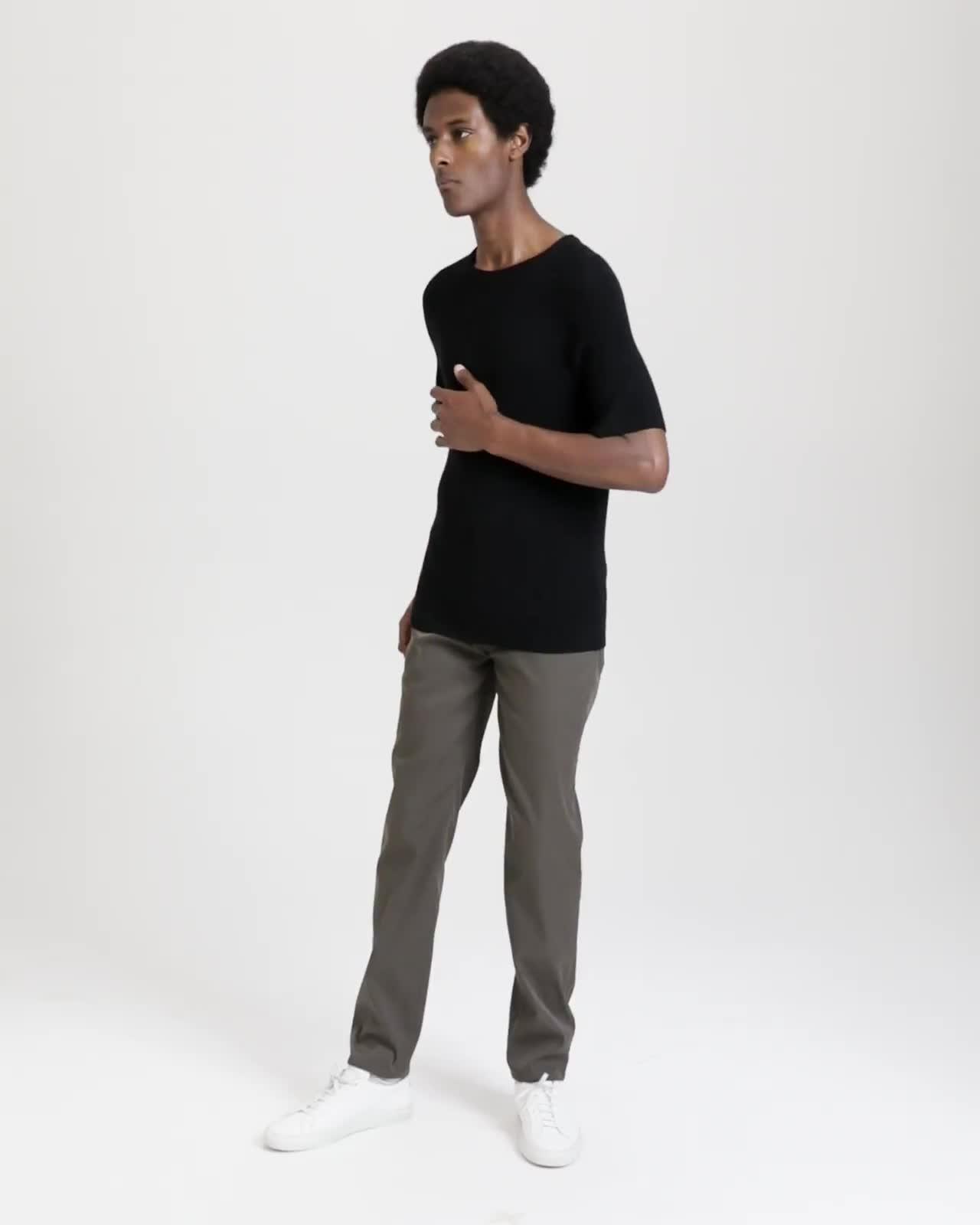 Merino Raglan Short-Sleeve Sweater