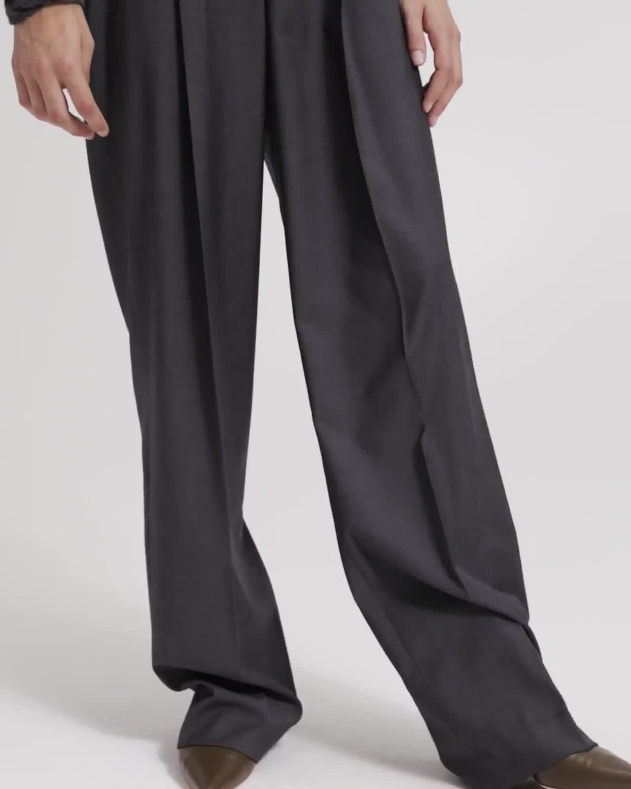 Theory Official Site | Sleek Wool Pleated Trouser